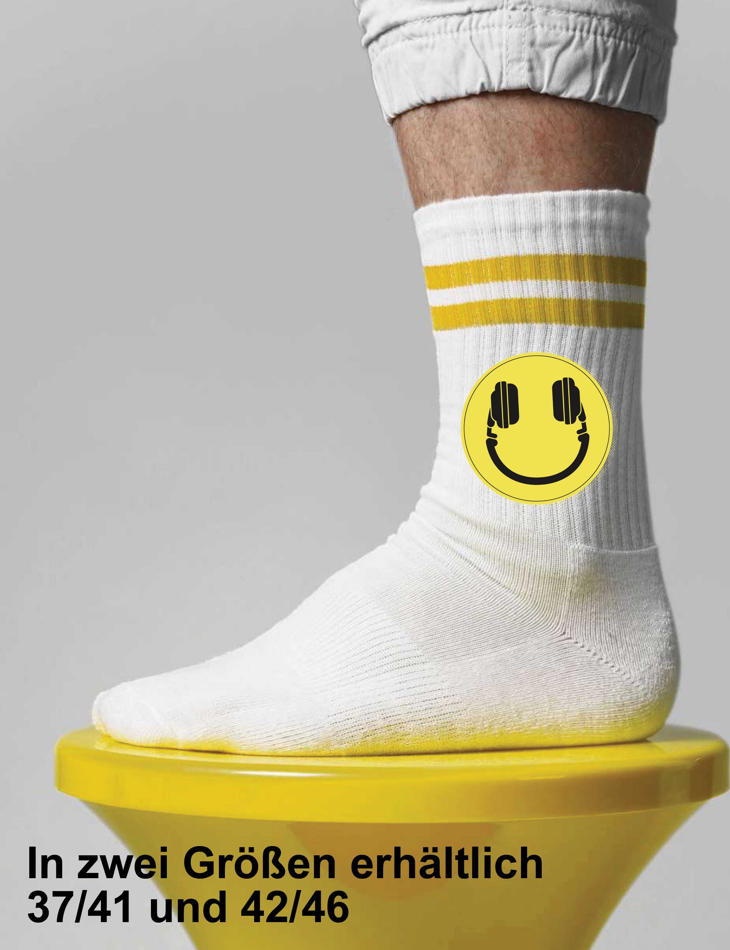 Youth Designz Tennissocken Headset Smile Unisex Socken Geschenk mit verstärkter Verse und Zehenbereich