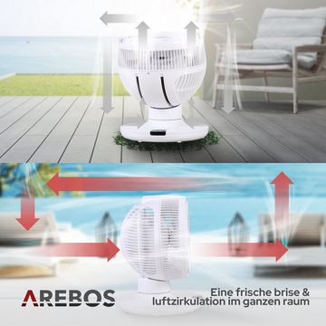 Arebos Tischventilator mit Timer, 55W, 3D Oszillation, 23,00 cm Durchmesser