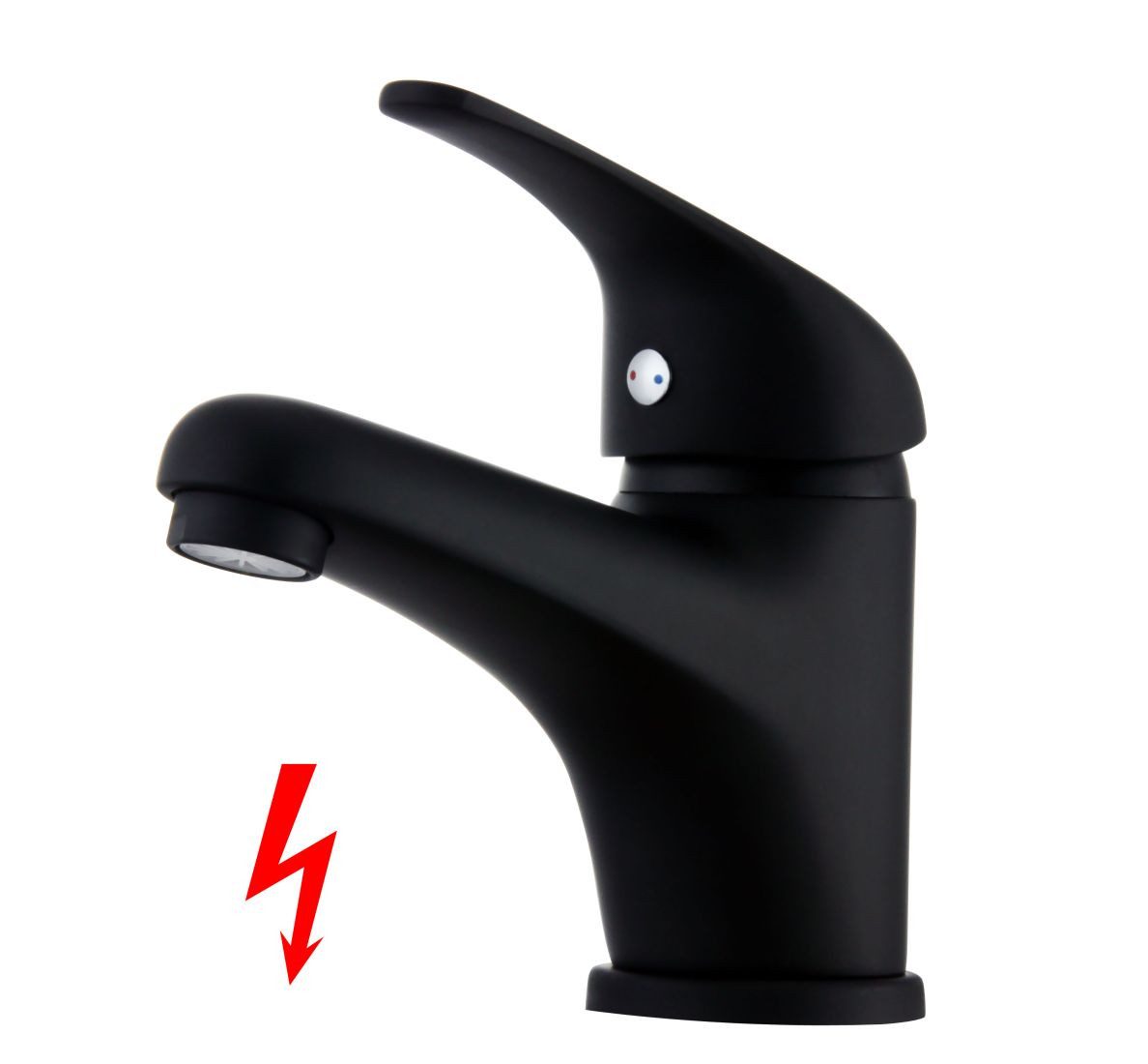 Tuganna Waschtischarmatur Amsterdam Niederdruck Wasserhahn Bad Armatur Schwarz, für Waschbecken