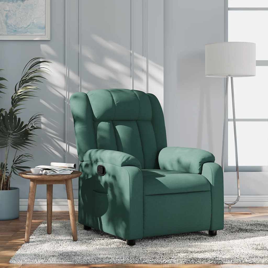 furnicato Massagesessel Relaxsessel Dunkelgrün 78x92x98 cm mit manueller Liegefunktion
