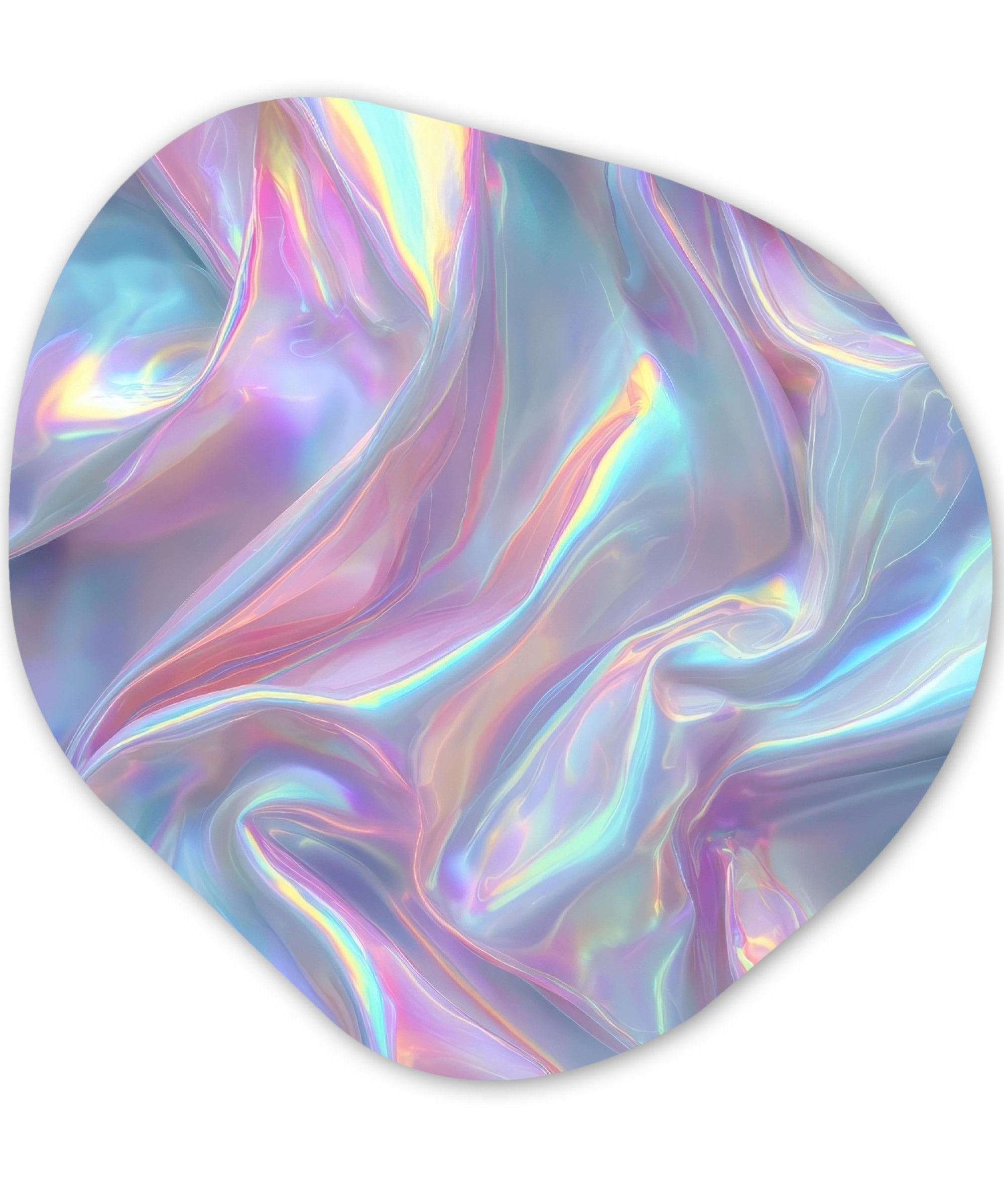 MuchoWow Gemälde Gewellt - Pastelltöne - Glänzend - Stoff, Fotodruck (1 St), Wandbild Abstrakt, Wohnzimmer Schlafzimmer Wanddekoration, 40x40 cm