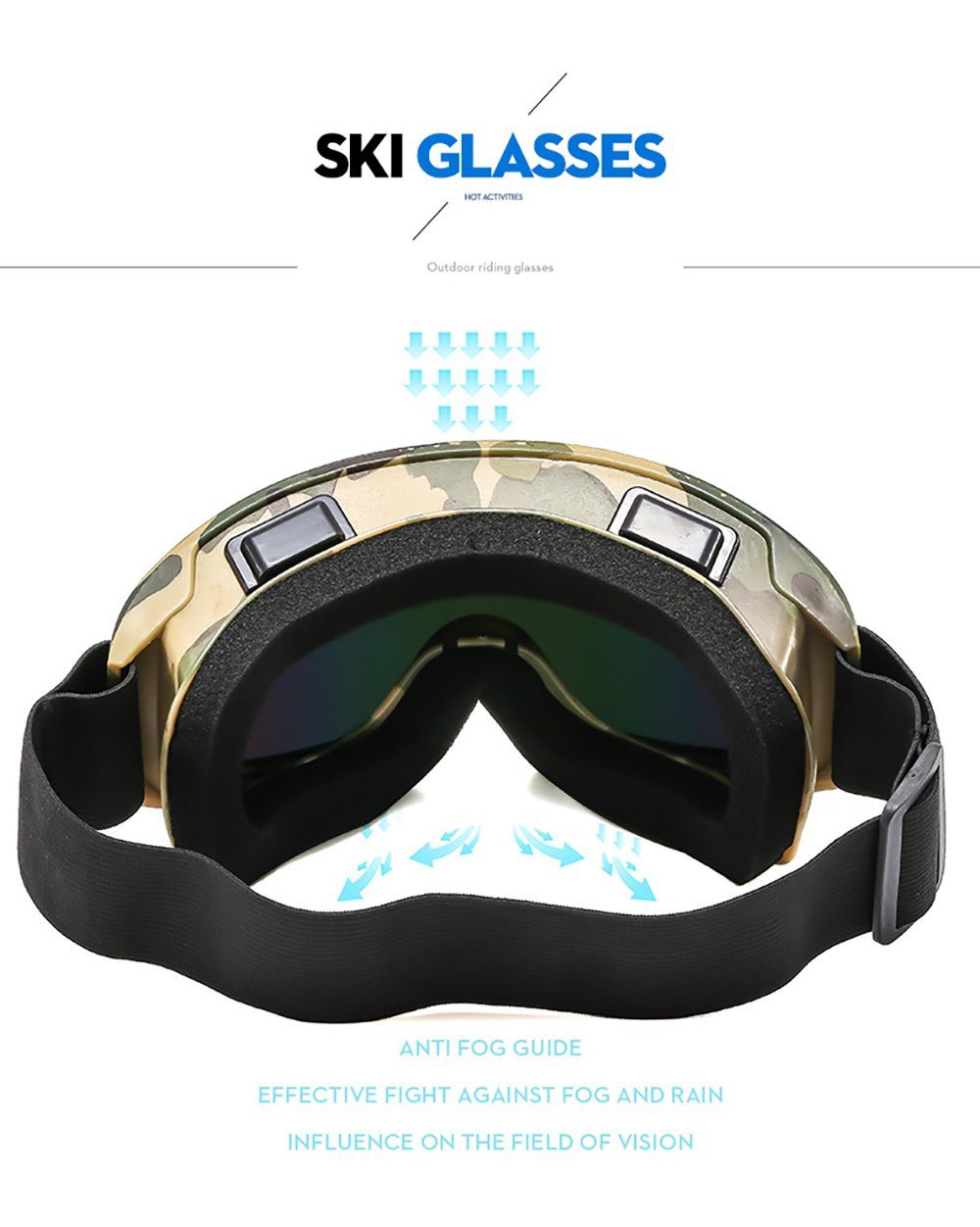 PACIEA Skibrille Winddichte polarisierte Licht- Nebelschutzbrille für Bergsteiger und