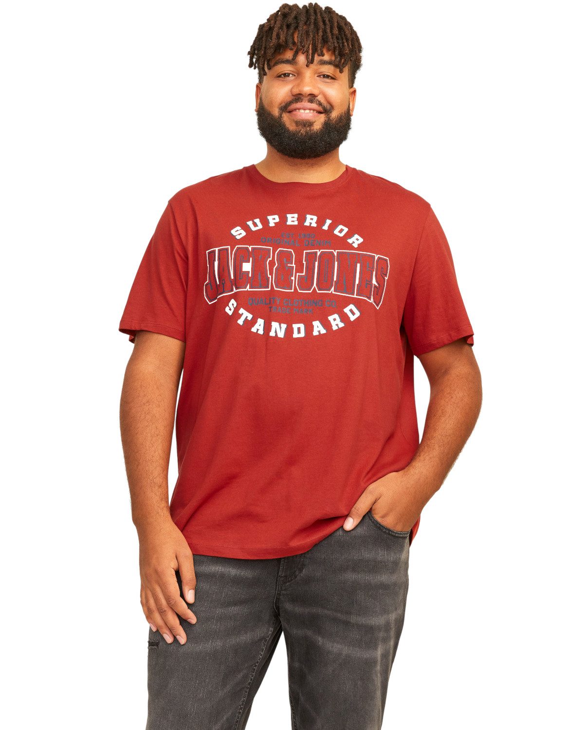 Jack & Jones PlusSize Print-Shirt (Spar-Set, 3er-Pack) Big Size Shirt Übergrößen Shirt