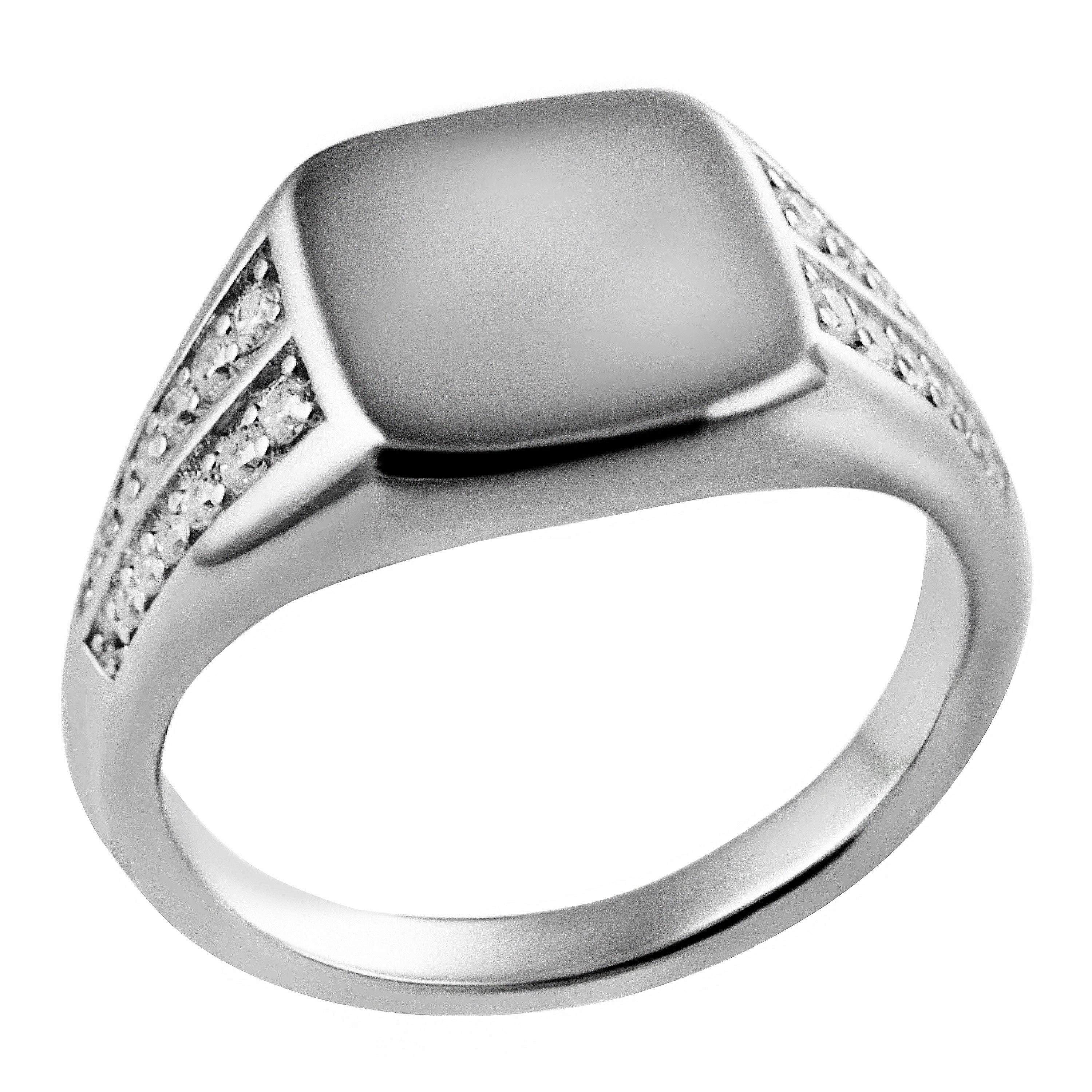 Firetti Siegelring Schmuck Geschenk Silber 925 Damenring Fingerring Ring Kissen Optik, mit Zirkonia (synth)