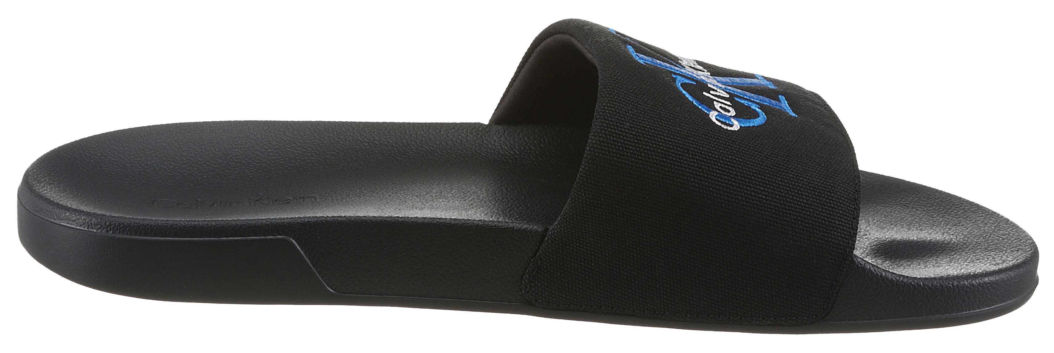 Calvin Klein ESS SLIDE CV Pantolette Strandschuh, Pool Slides, Flat mit Textil-Riemen – Bild 5 von 5
