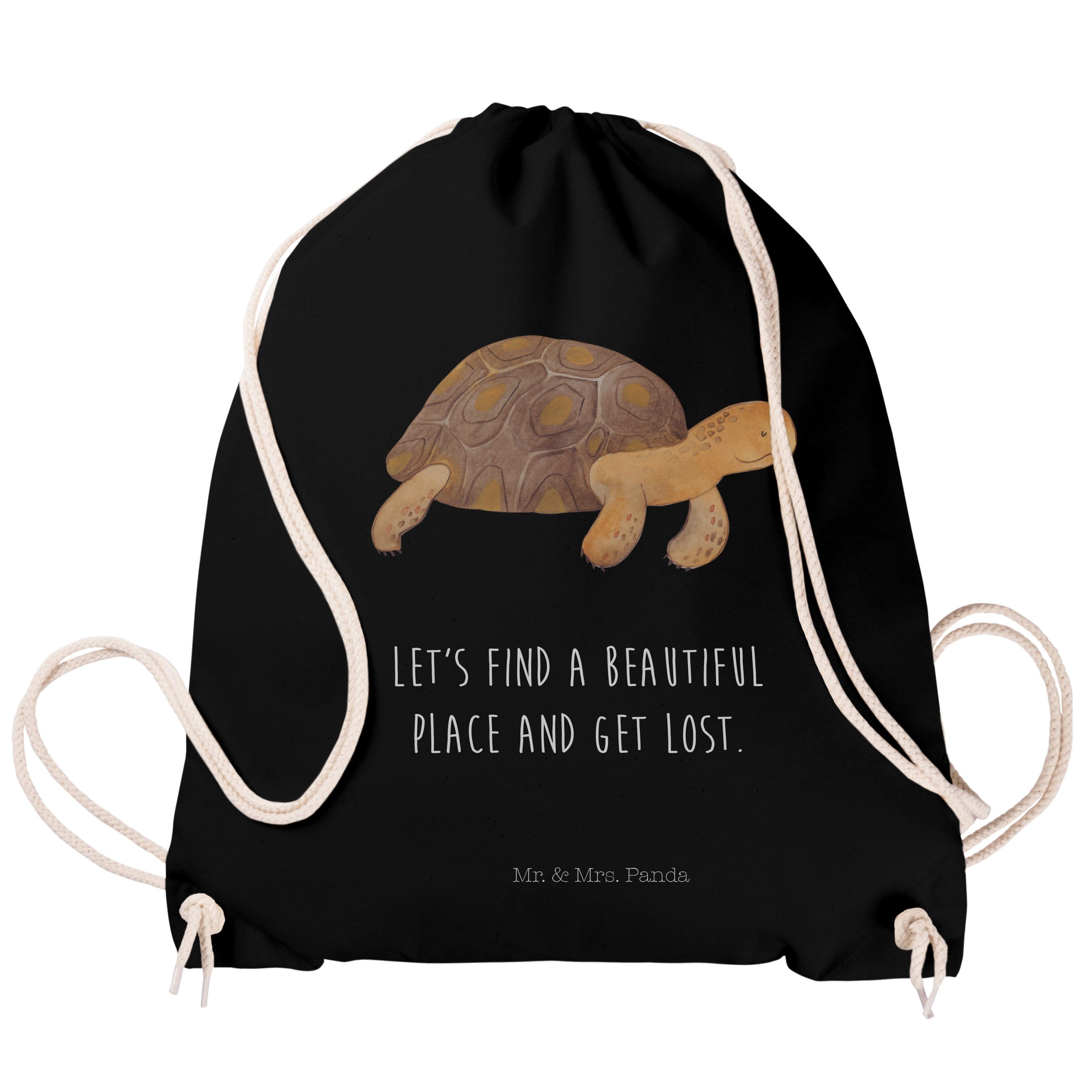 Abenteuer, Sporttasche Schwarz Schildkröte - (1-tlg) - marschiert Inspiration, Mrs. Panda Mr. Geschenk, &