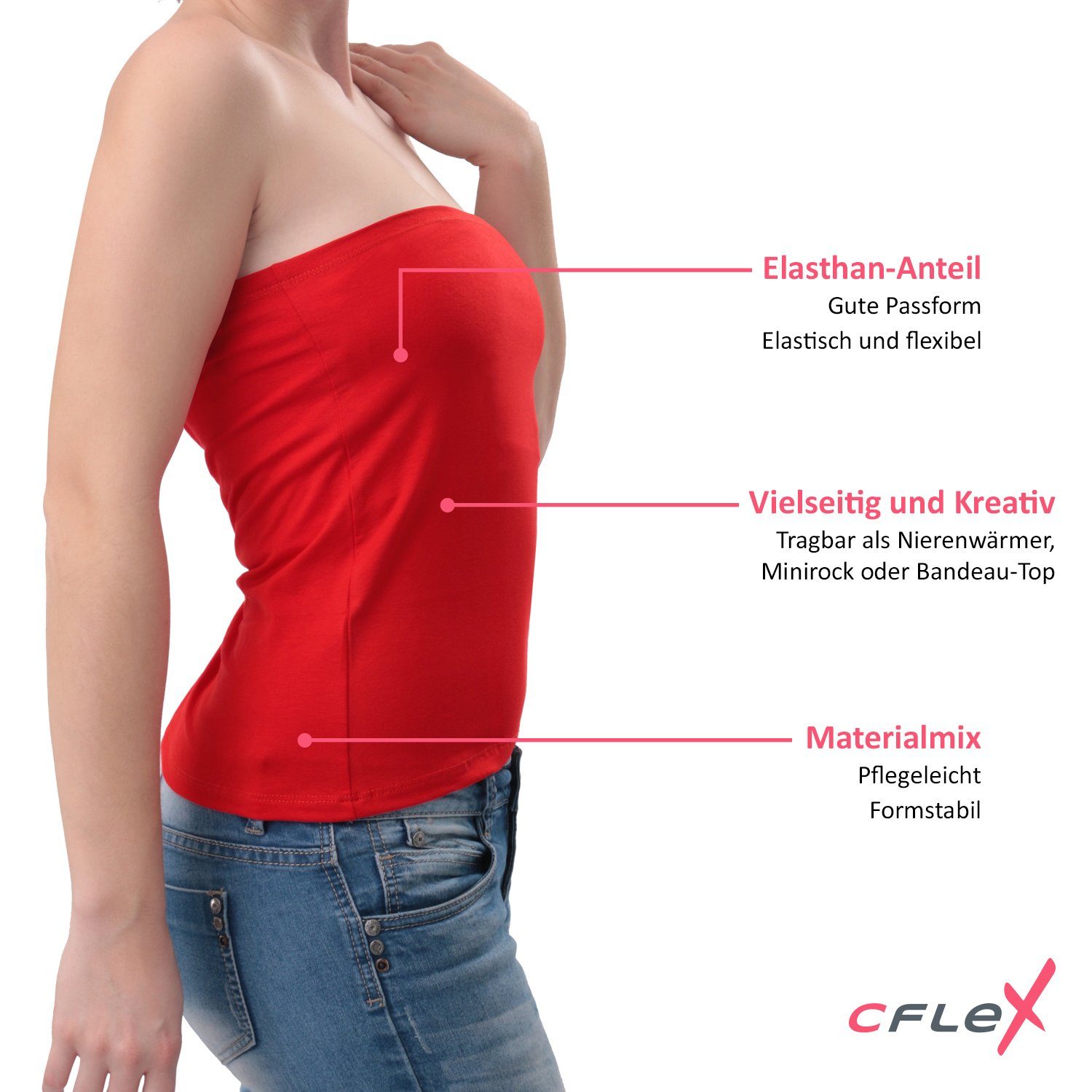 CFLEX Bandeautop Variotube Damen Tube-Oberteil, Shirtverlängerung & Miniroc günstig online kaufen