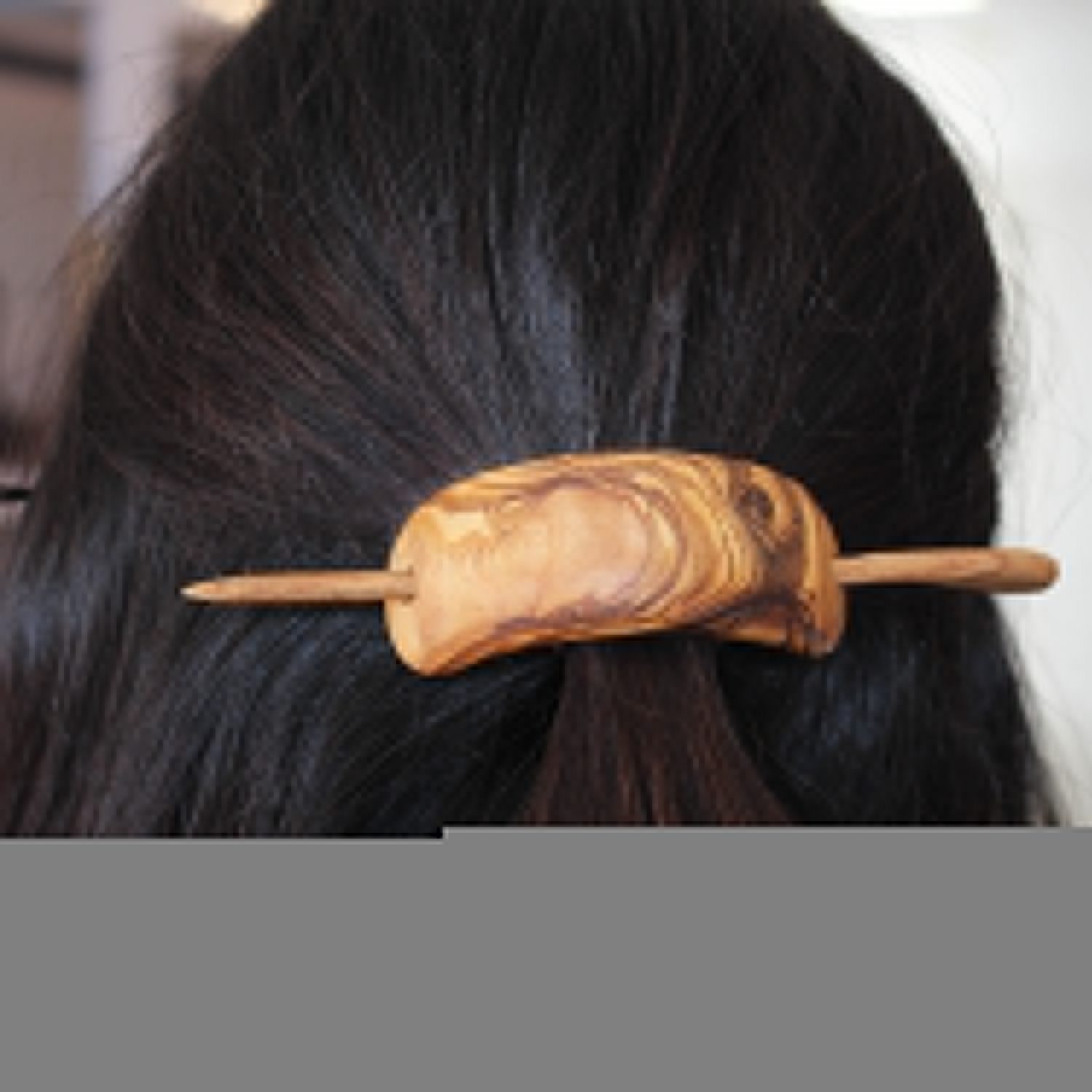 mitienda Schleier Haarspange mit Holzring aus Haarnadel Holz