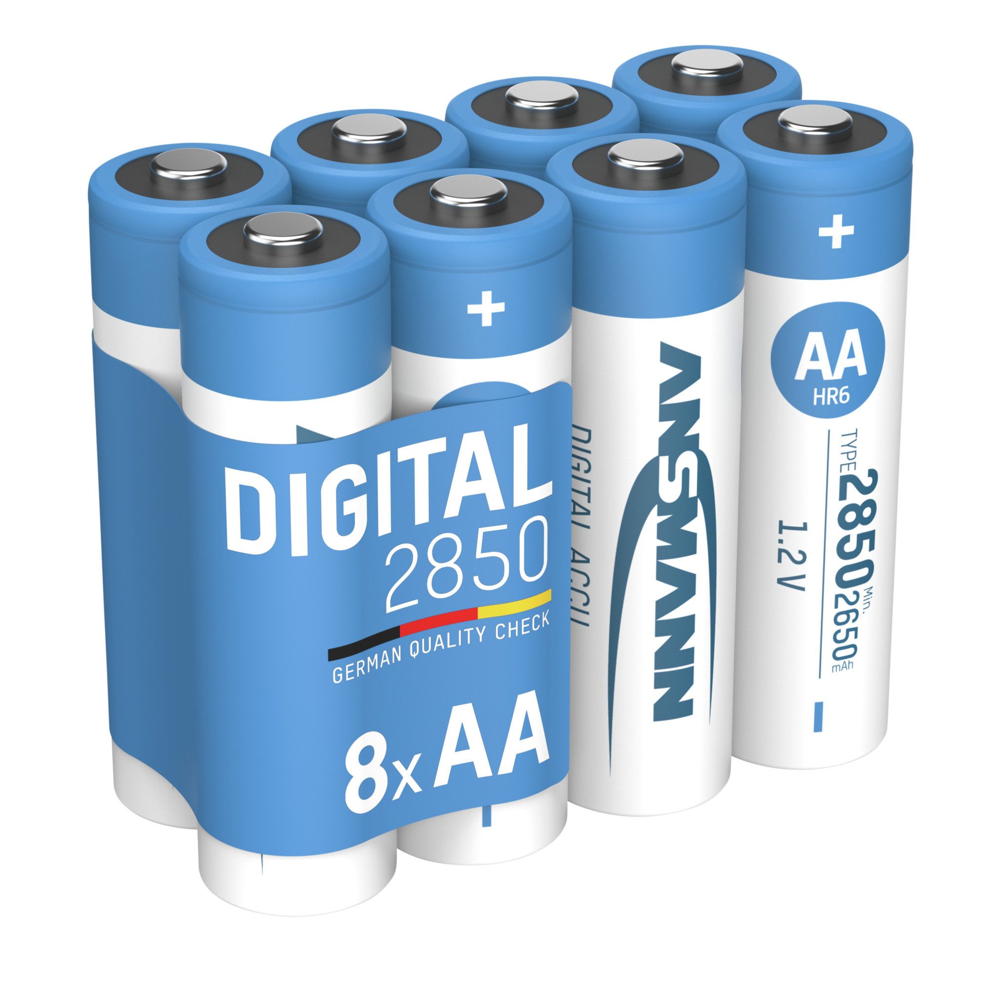 ANSMANN AG Akku AA min. 2650 mAh 1,2V NiMh, 8 Stück Akku 2850 mAh (1.2 V)