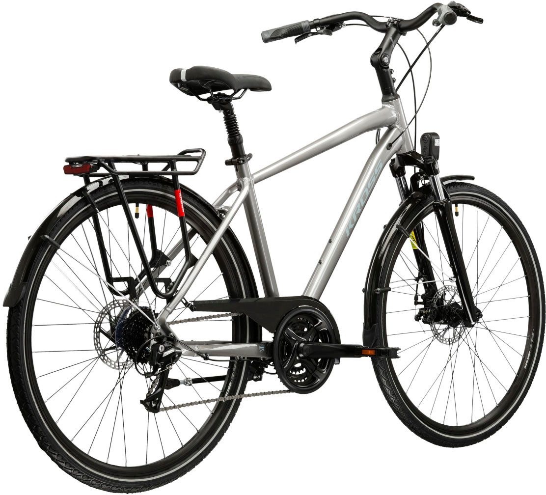 Kross Trekkingrad Trans 3.0, 24 Gang Shimano ACERA M3020 Schaltwerk, Kettenschaltung