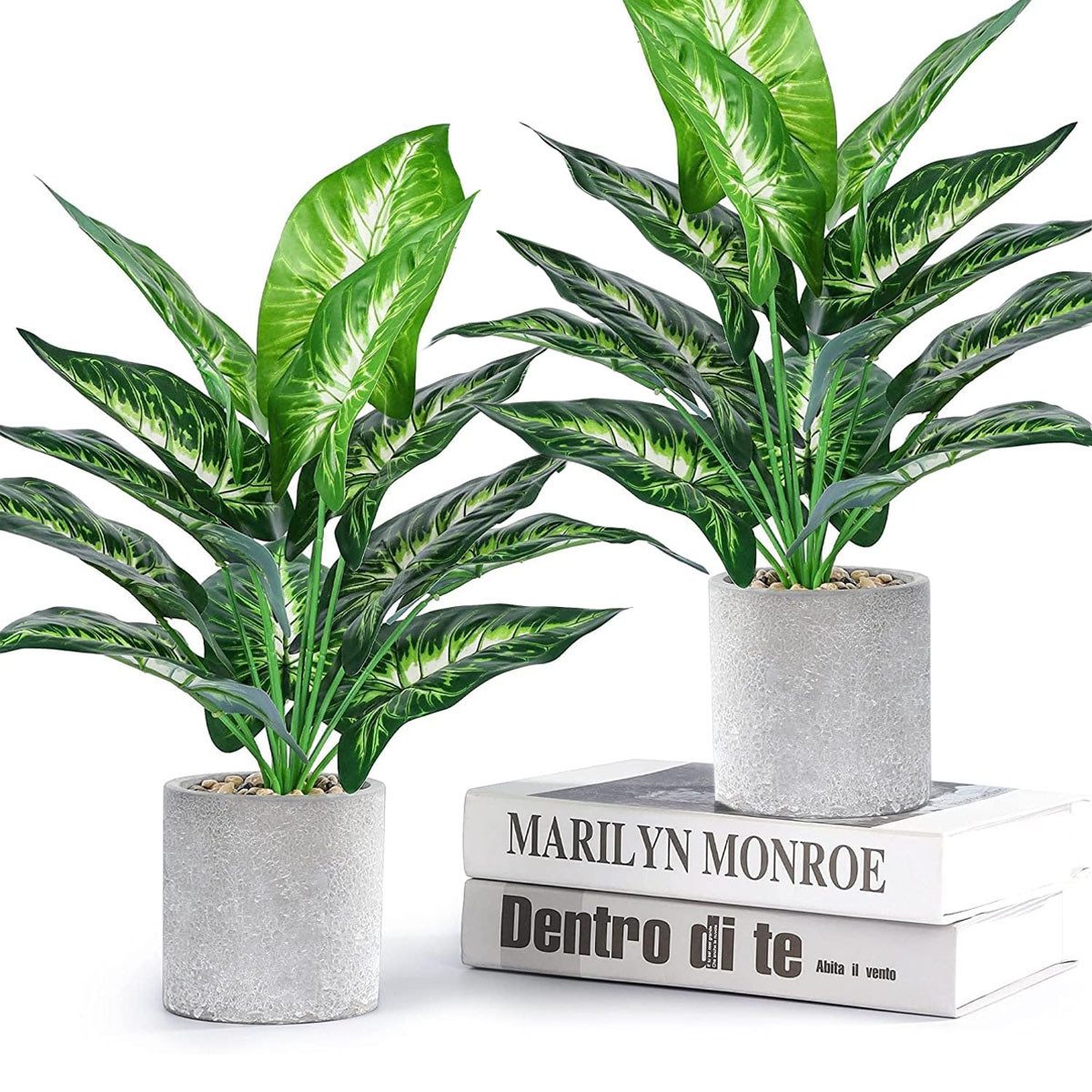 Kunstpflanze 2 Stück Künstliche Pflanzen Kunstpflanzen Dekopflanze Plastik Pflanze Kunstpflanze Wie Echt, Künstliche Pflanzen im Topf Zimmerpflanzen, Fake Plant, Realistische Kunstpflanzen Syngonium, 40 cm, Ideal für Wohnzimmer, Schlafzimmer, Bad, Küche,