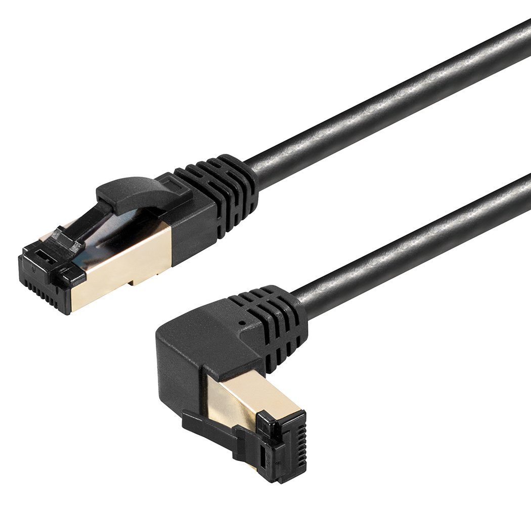 Maxtrack Computer-Kabel, RJ45, RJ45 gerade auf RJ45 gewinkelt (50 cm), Patchkabel Cat 8.1