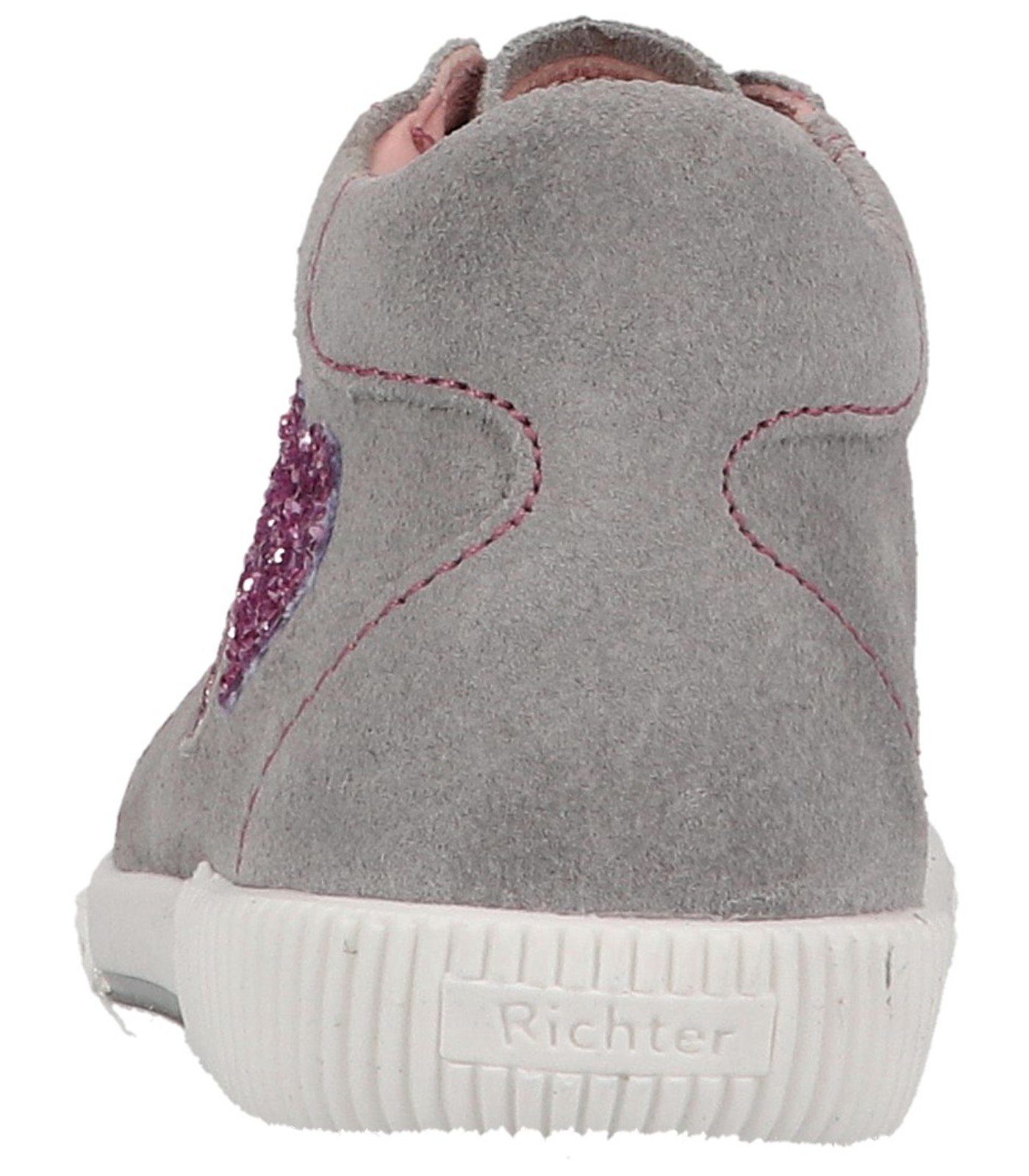 Richter Halbschuhe Veloursleder/Textil Grau Schnürschuh Rosa