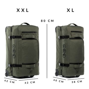 SONS OF ALOHA Kofferset »KANE«, Reisetasche mit Rollen Reisekoffer XL - Roll-Koffer recyceltes PET, olive-grün