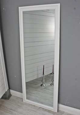 elbmöbel Wandspiegel Spiegel weiß schlicht 150cm, Wandspiegel 50 x 60cm groß in weiß mit schlichtem Rahmen Standspiegel