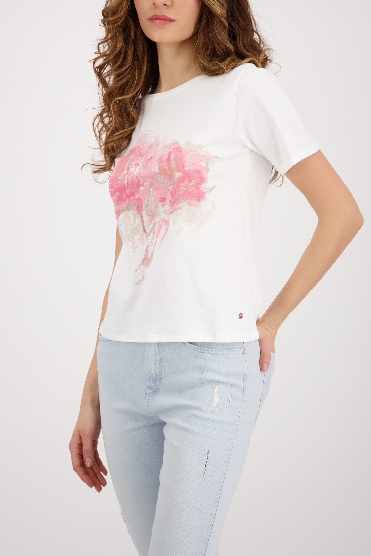 Monari T-Shirt Shirt verwischte Blume Regular fit mit Blumenprint günstig online kaufen
