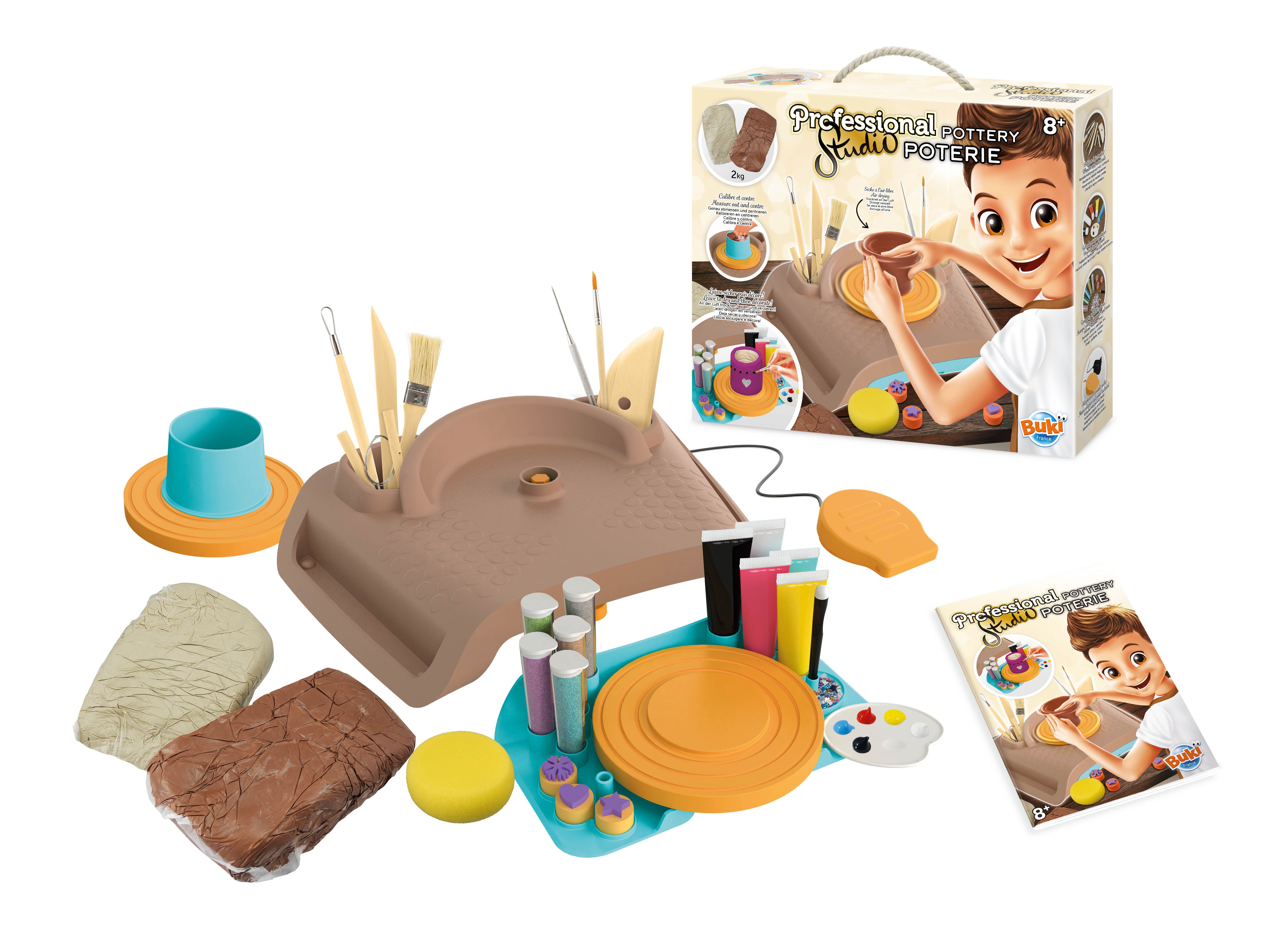 Buki France Experimentierkasten BUKI Professional Studio Töpferwerkstatt mit 2 kg Ton, (1-tlg)