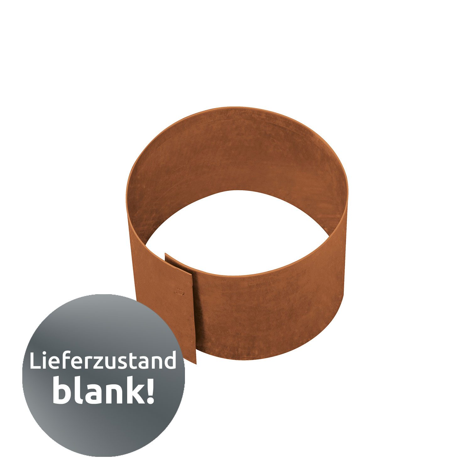 Bellissa Rasenkante Kreis Ø20 cm Höhe 13 cm corten Baumring Beeteinfassung, Lieferzustand blank