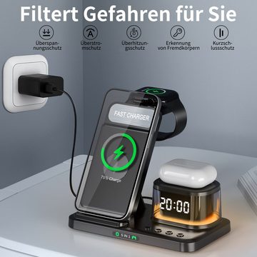 JOEAIS Kabelloses Ladestation 5 in 1 Induktive Ladegerät Wireless Charger Induktions-Ladegerät (Ultra Handy Charging Station)