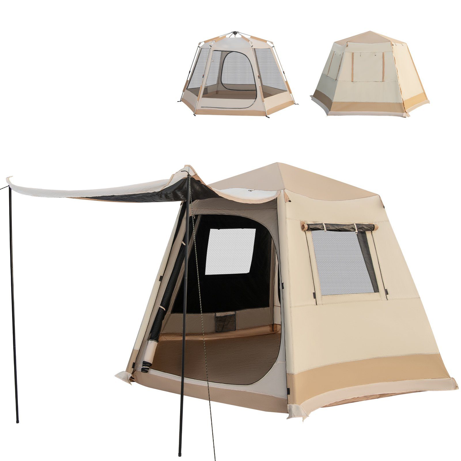 COSTWAY Wurfzelt, Personen: 6, Campingzelt, 330 x 270 x 200cm