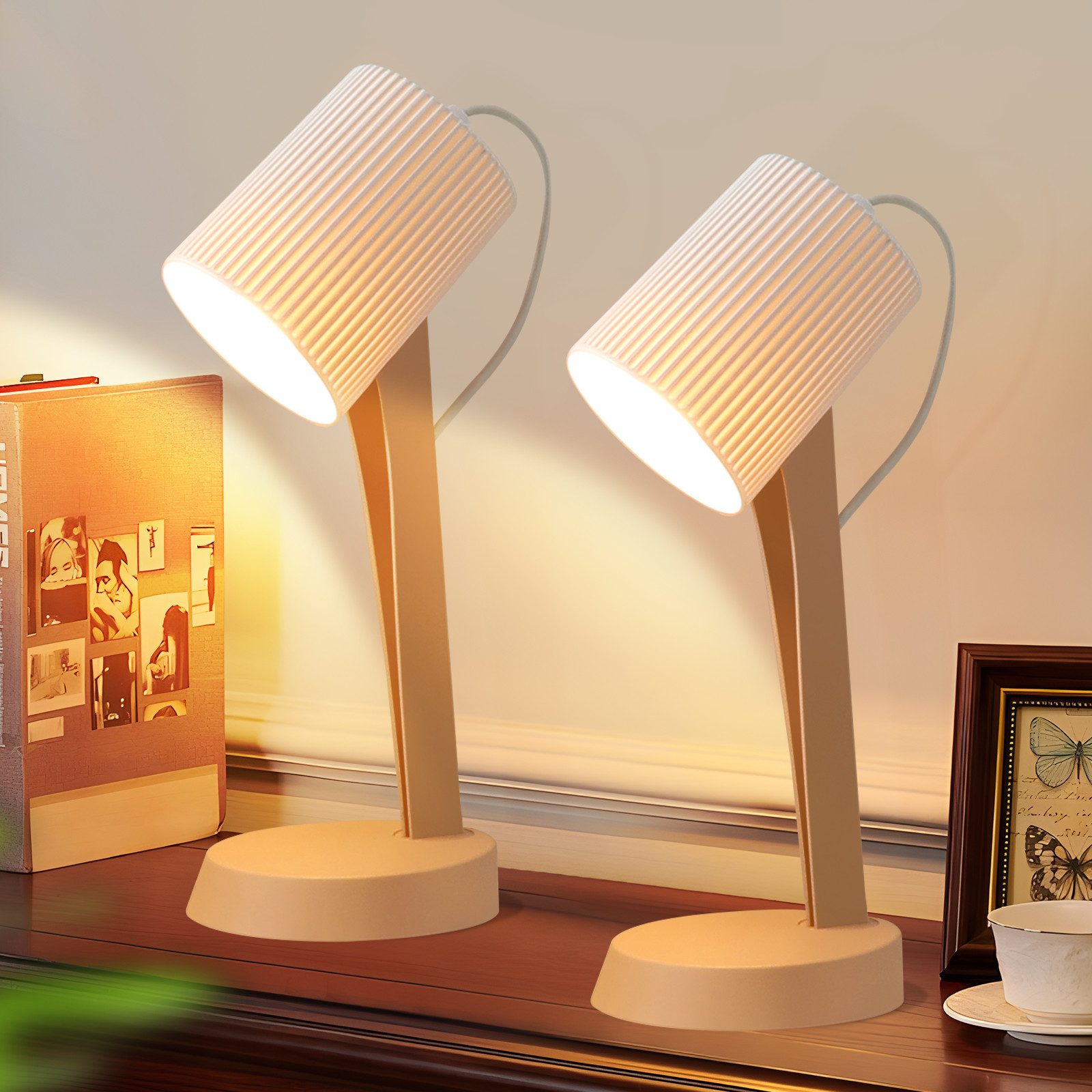 ZMH Tischleuchte Modern Nachttischlampe mit Kabel Wohnzimmer mit Kippschalt günstig online kaufen