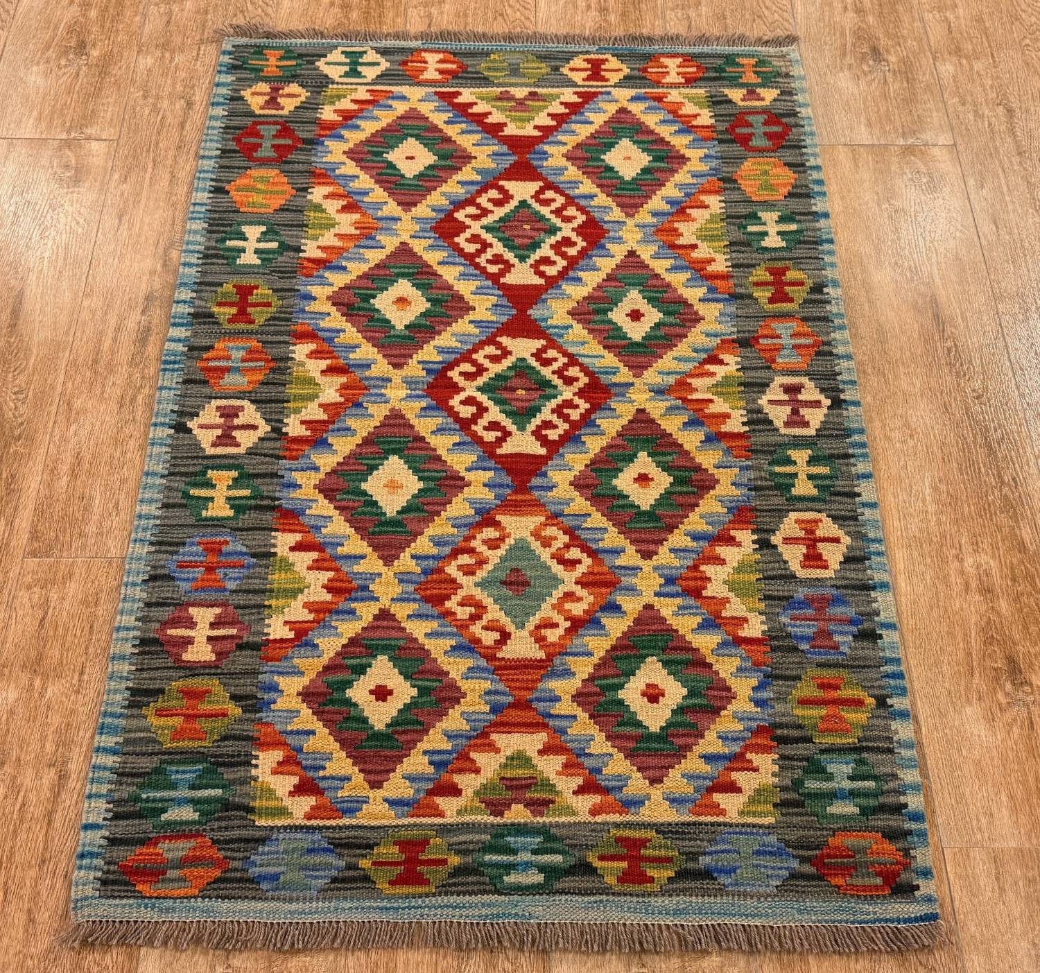 Rug Studios Teppich KELIM ORIGINAL HANDGEARBEITET, Rechteckig, Höhe: 5 mm, Handgewebt, 86 x 128 cm, Multi