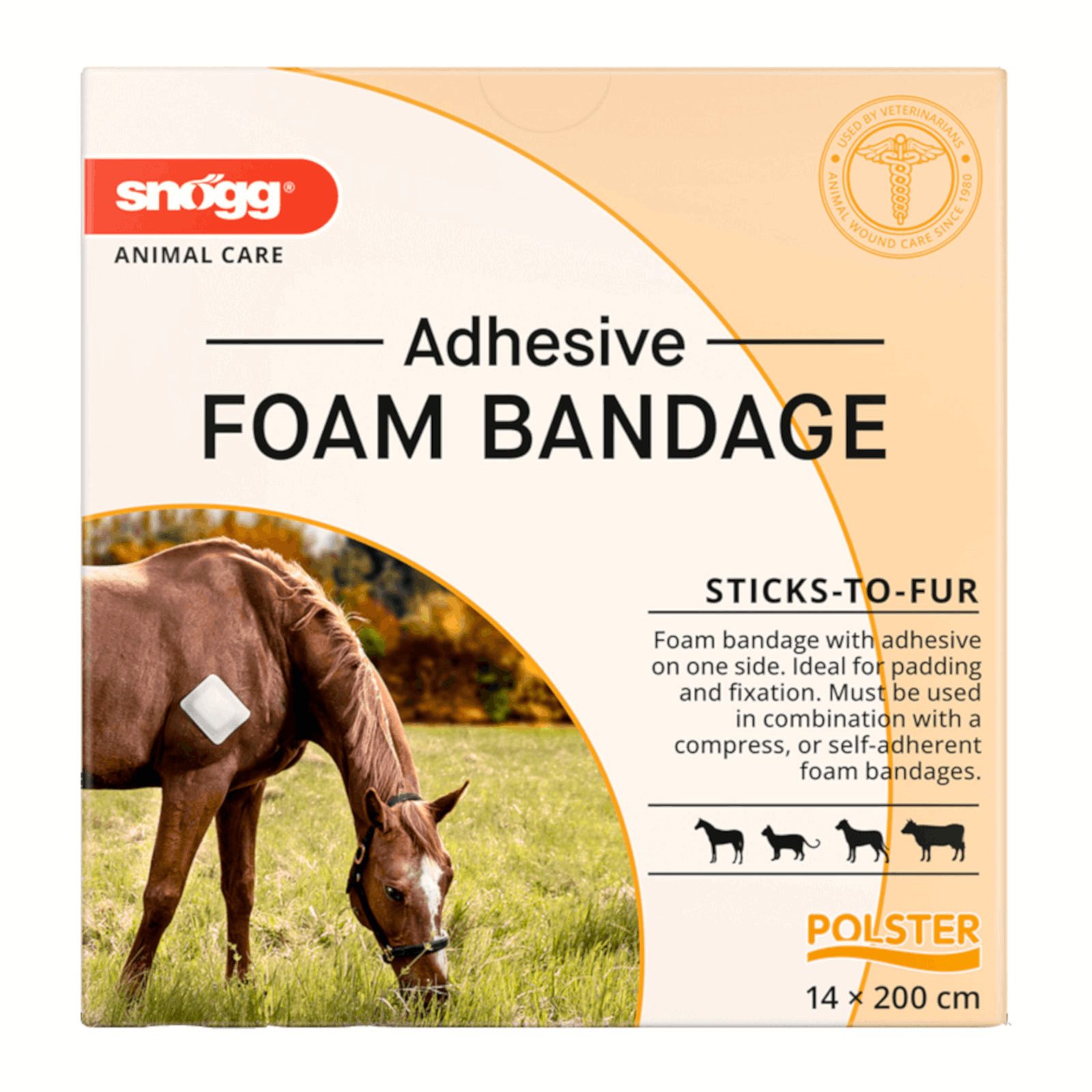 Snögg Wundpflaster Animal Polster, 14 x 200 cm selbstklebender Schaumstoffverband fü...