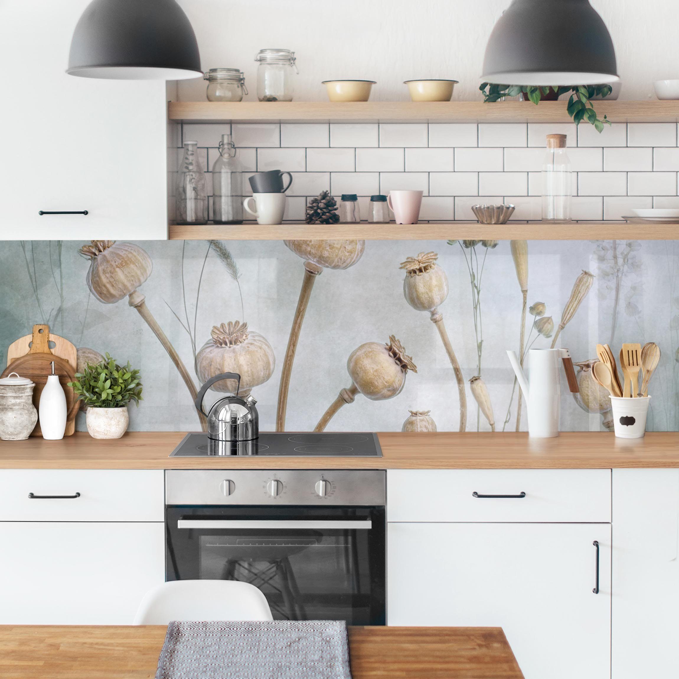 Bilderdepot24 Küchenrückwand braun dekor Blumen Kunst günstig online kaufen