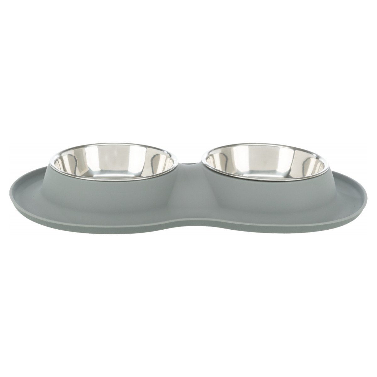 Napf-Set Napf-Set, Silikon/Edelstahl grau für Hunde