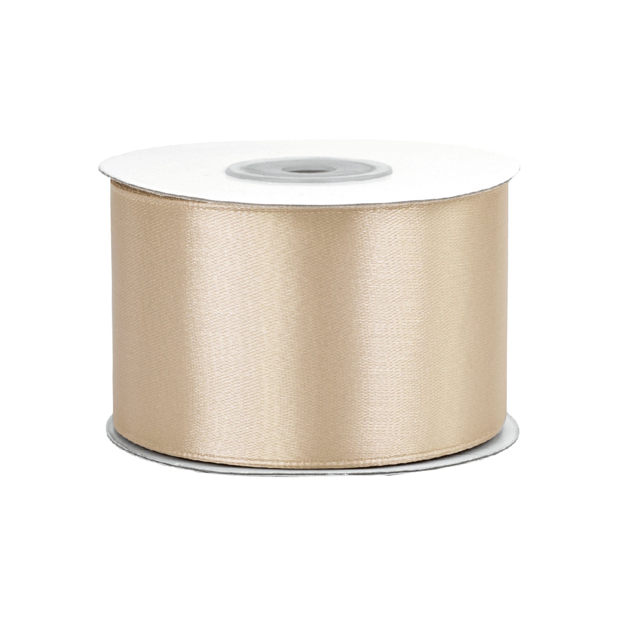 Creativery Satinband, Satinband 50mm x 25m Rolle Sand Beige