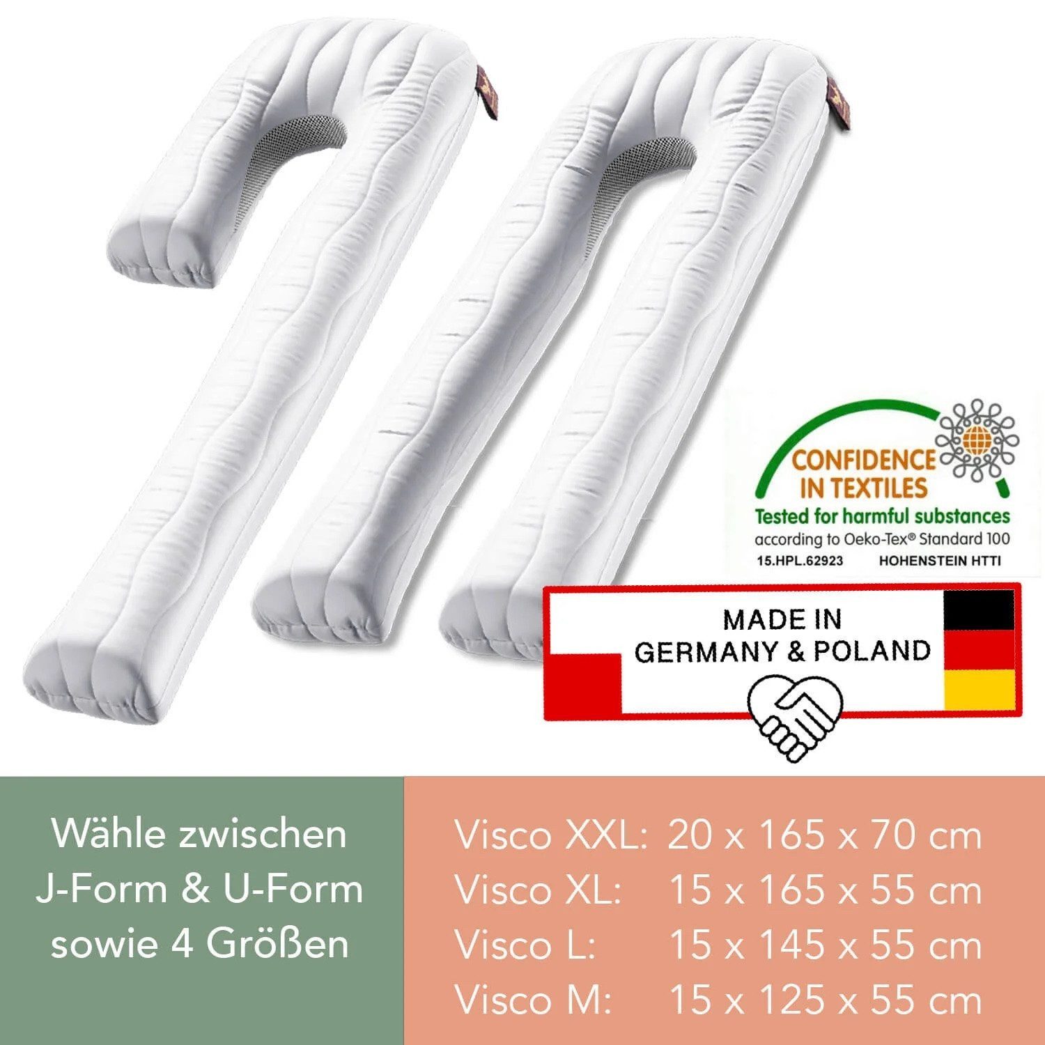 Traumreiter Seitenschläferkissen Traumreiter U Visco Kissen mit Bezug Velour Deluxe – Bild 5 von 5