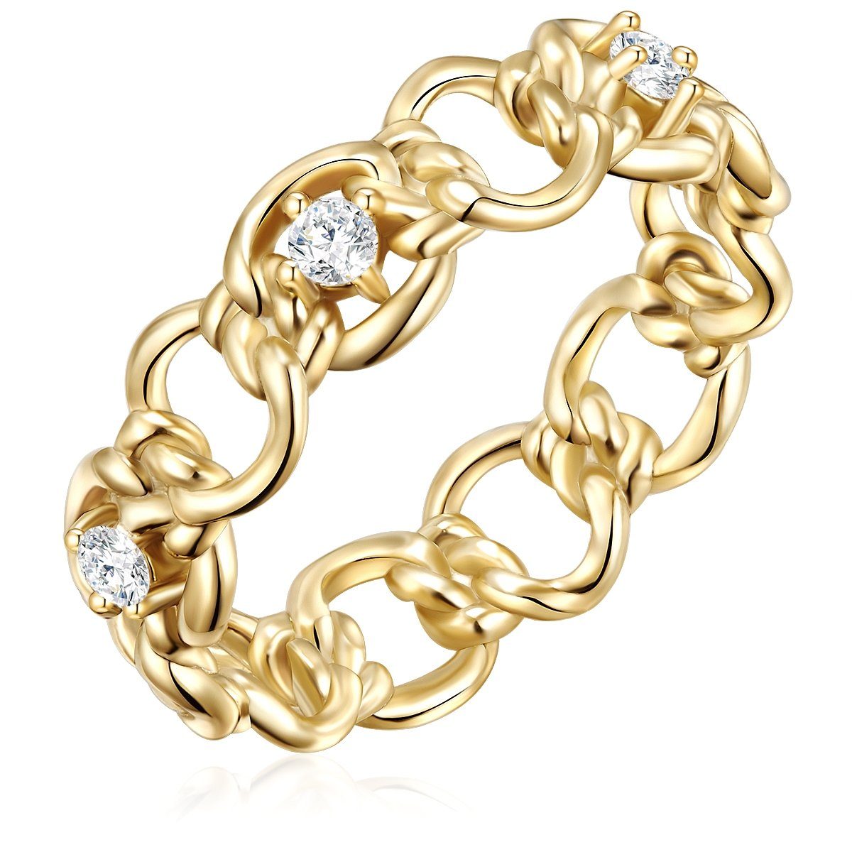 Glanzstücke München Silberring gelbgold, mit Zirkonia