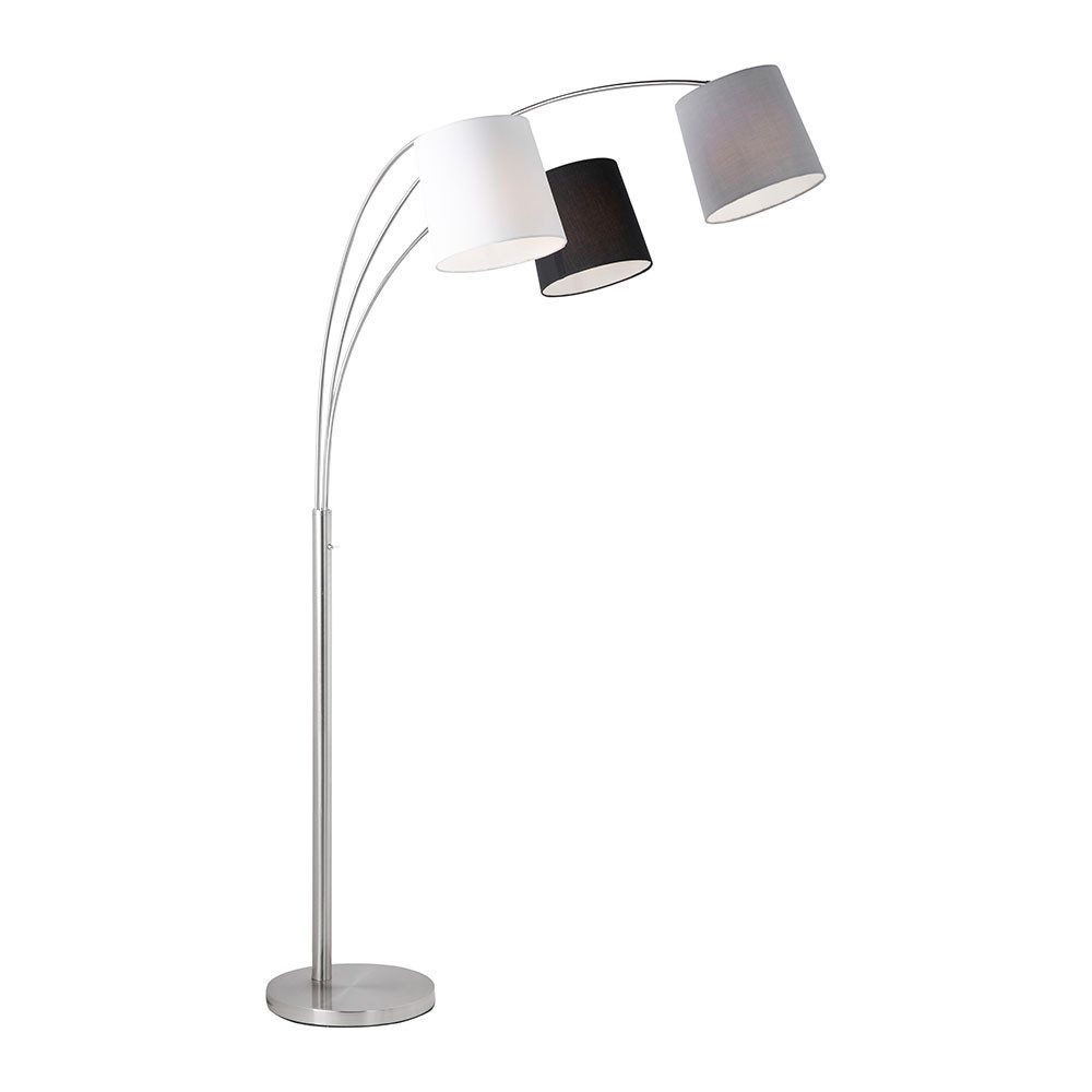 JUST LIGHT Stehlampe, Leuchtmittel nicht inklusive, Bogenlampe Wohnzimmer Stehlampe schwarz weiß grau. Reduzierter Preis € 139,99. Unverbindliche Preisempfehlung € 184,95