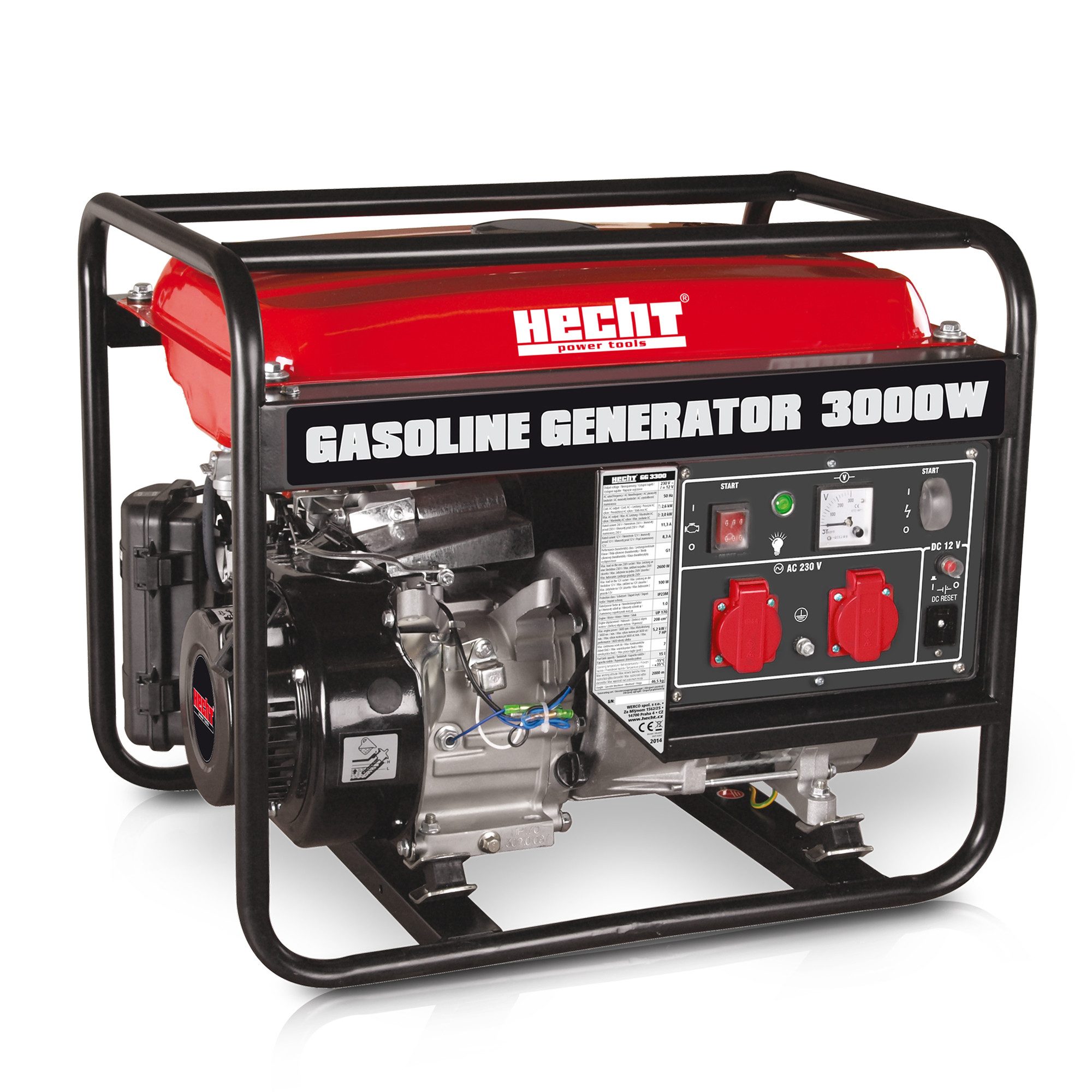 Hecht Stromgenerator Notstromaggregat Benzin GG 3300, 5,10 in kW, 5,1 kW - 7 PS - 2600W