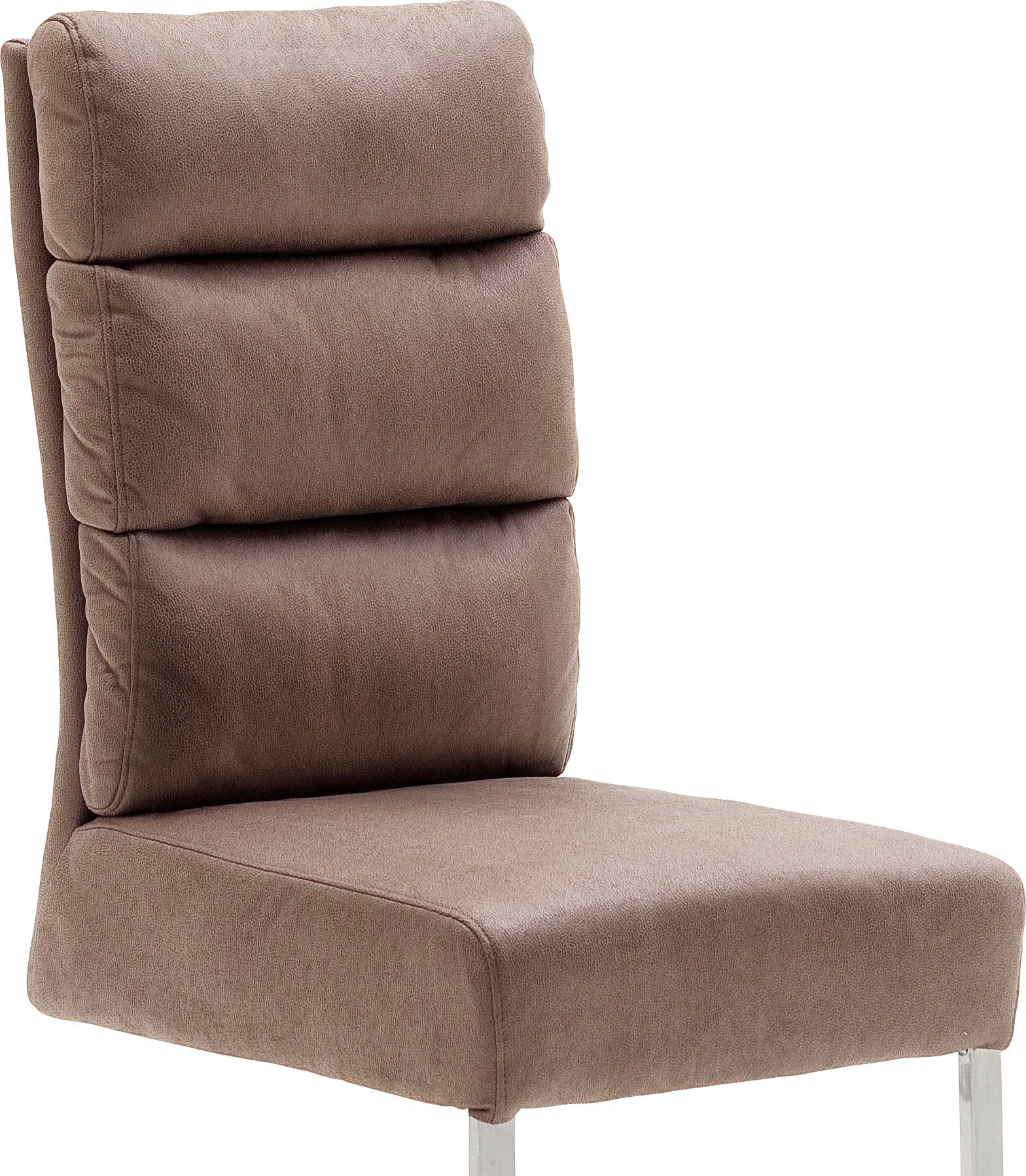 MCA furniture St), (Set, Stuhl bis belastbar | 120 Edelstahl Rochester Kg | 2 Cappuccino Cappuccino gebürstet Freischwinger