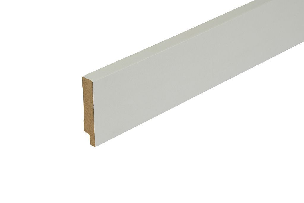 Südbrock Sockelleiste Sockelleiste weiß 12 x 70 MDF foliert RAL 9018 Fussleisten Modern, L: 250 cm, H: 7 cm, 1-St.
