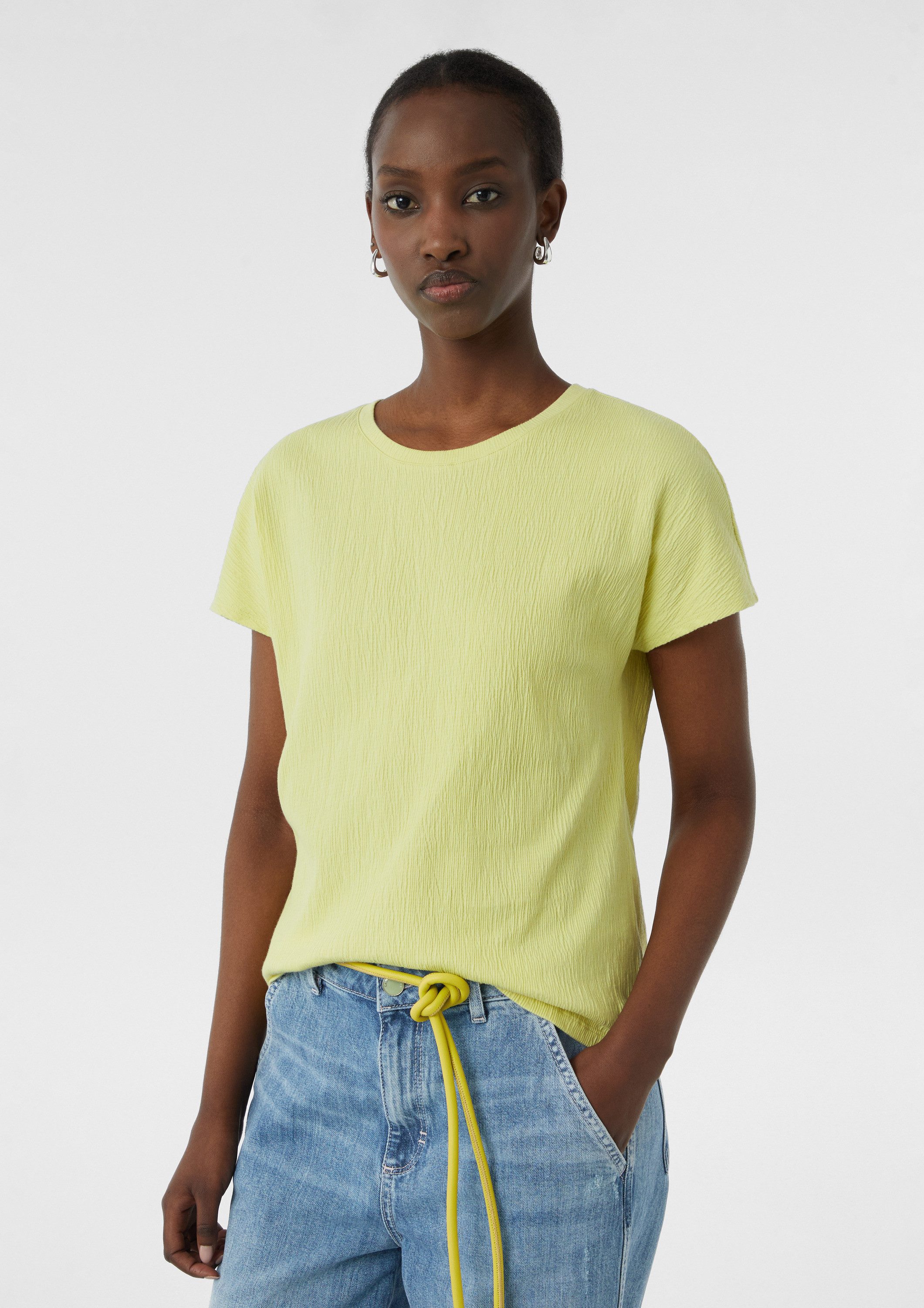 comma Kurzarmshirt T-Shirt T-Shirt aus Strukturjersey im Relaxed Fit günstig online kaufen