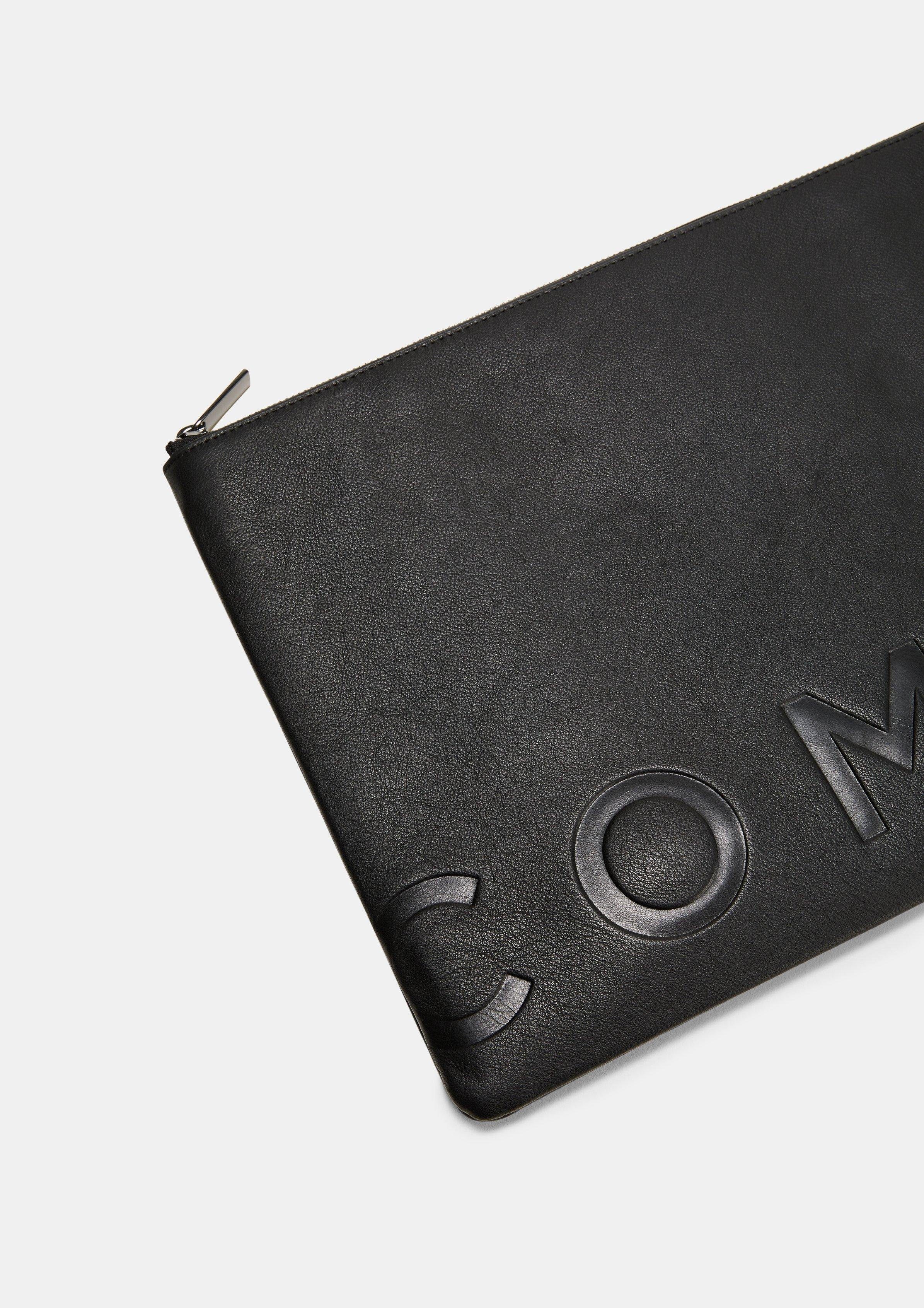 Comma Tragetasche Hochwertige Laptop-Tasche aus Logo Leder, schwarz