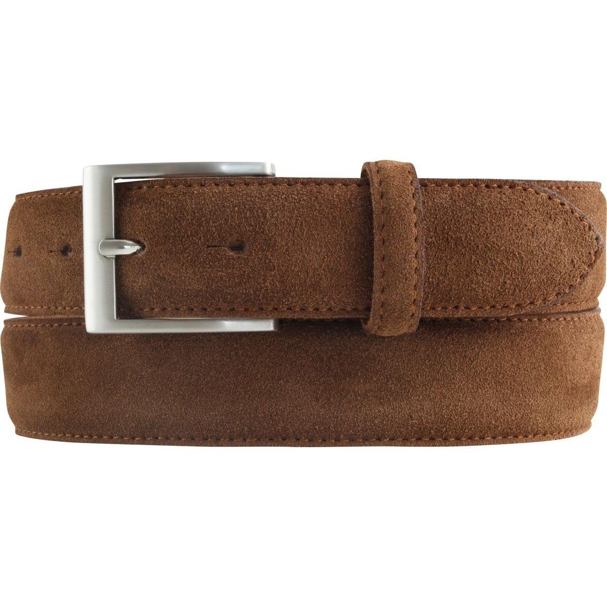 BELTINGER Ledergürtel Gürtel aus Veloursleder 3,5 cm - Weicher Velour-Ledergürtel für Herren