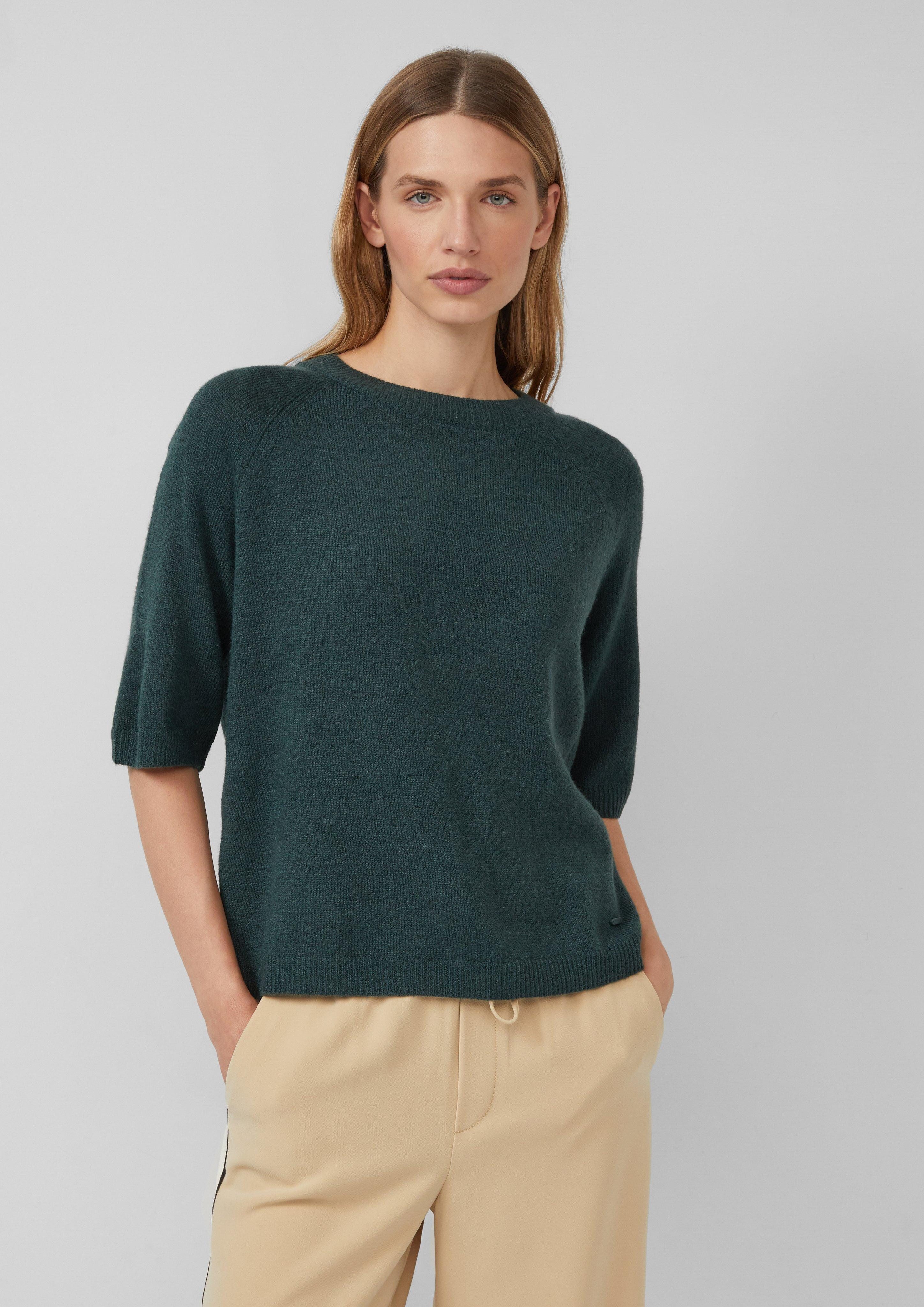 s.Oliver Strickpullover Kurzarmpullover aus Alpakamix günstig online kaufen