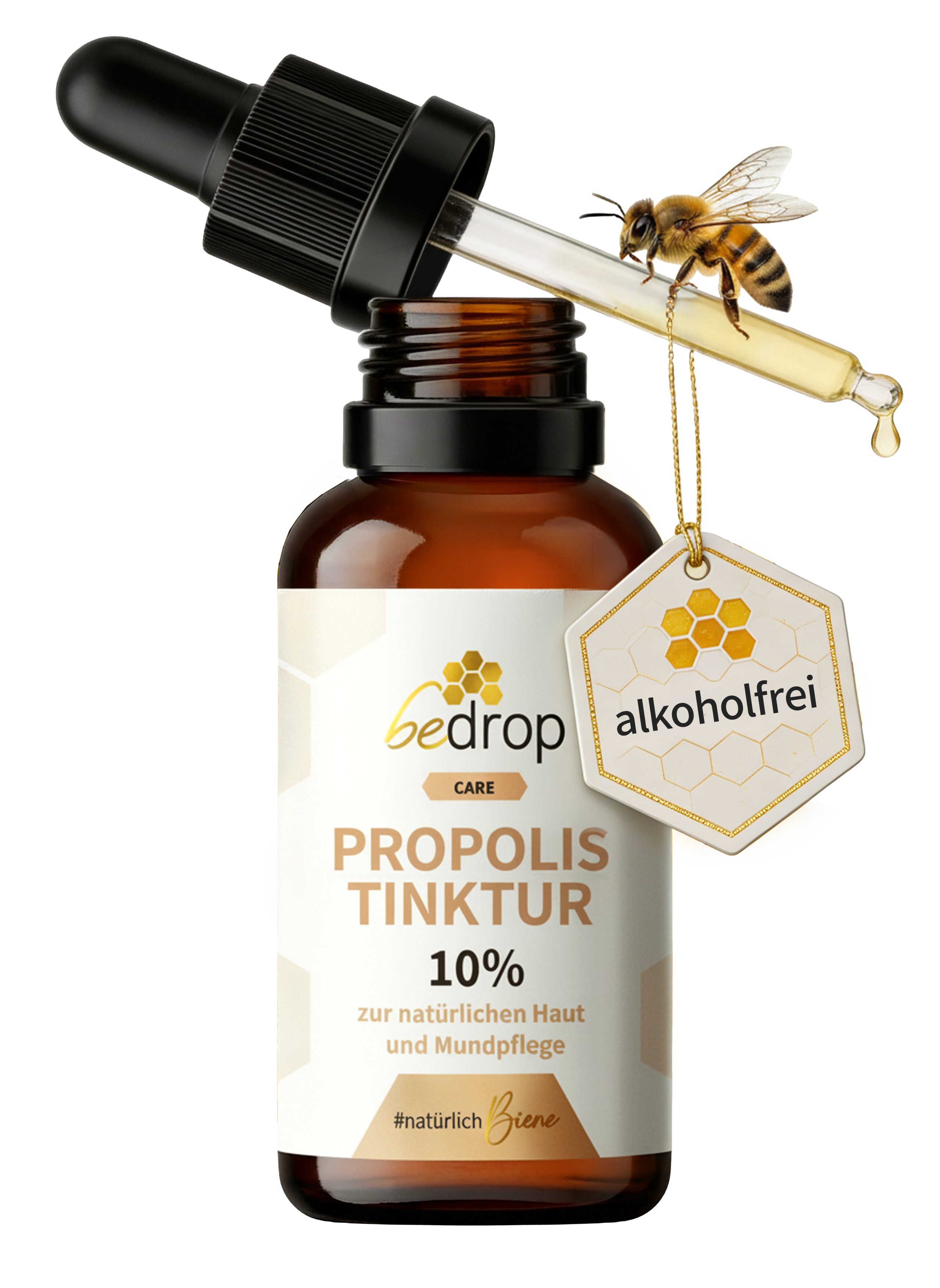 bedrop Propolis Tinktur mit Pipette (alkoholfrei & wasserlöslich) - 30ml Tropfen, 30 ml