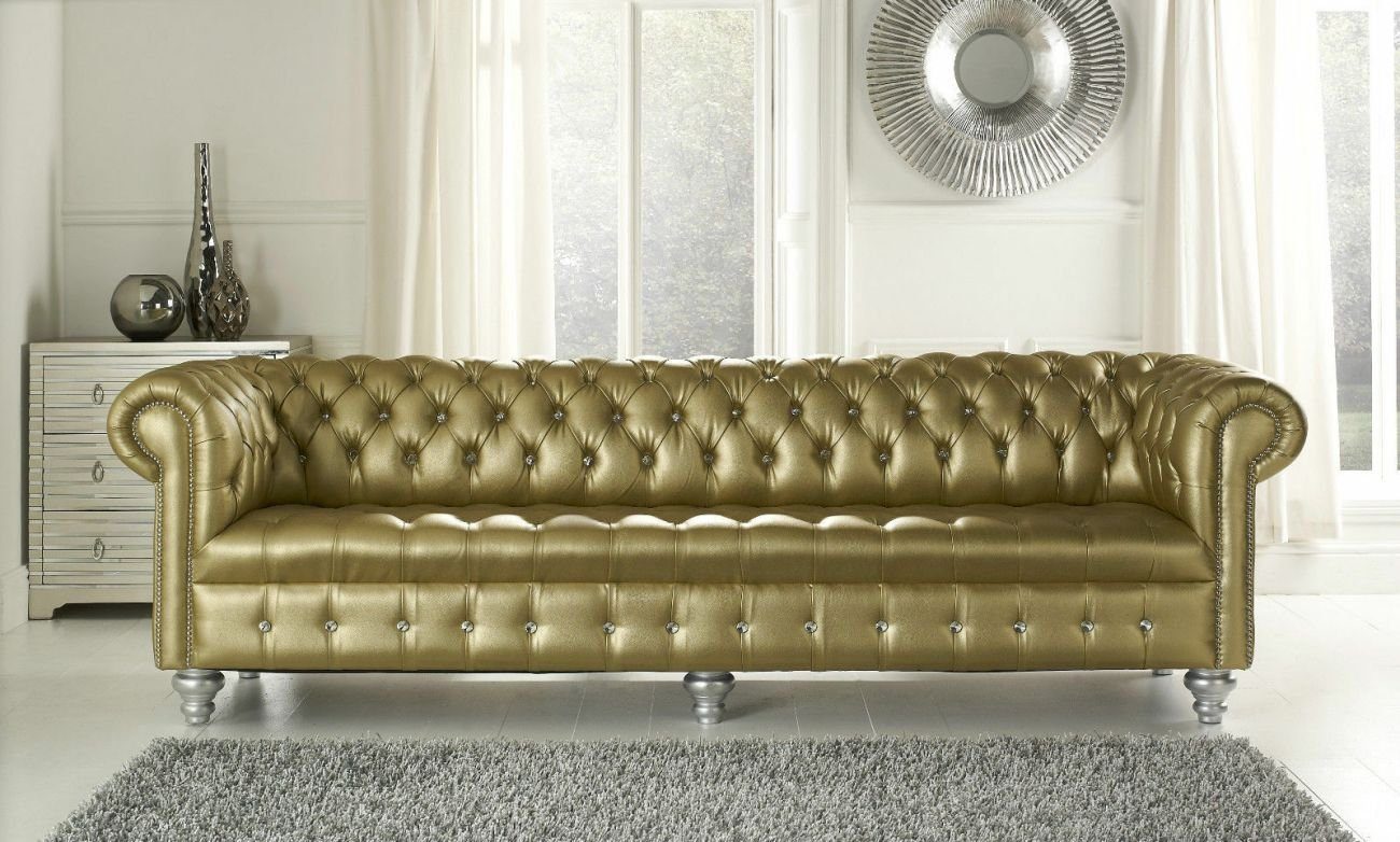 Luxus Chesterfield JVmoebel 4-Sitzer XXL Sofa Big Couch Designer Ledersofa !Neu!
