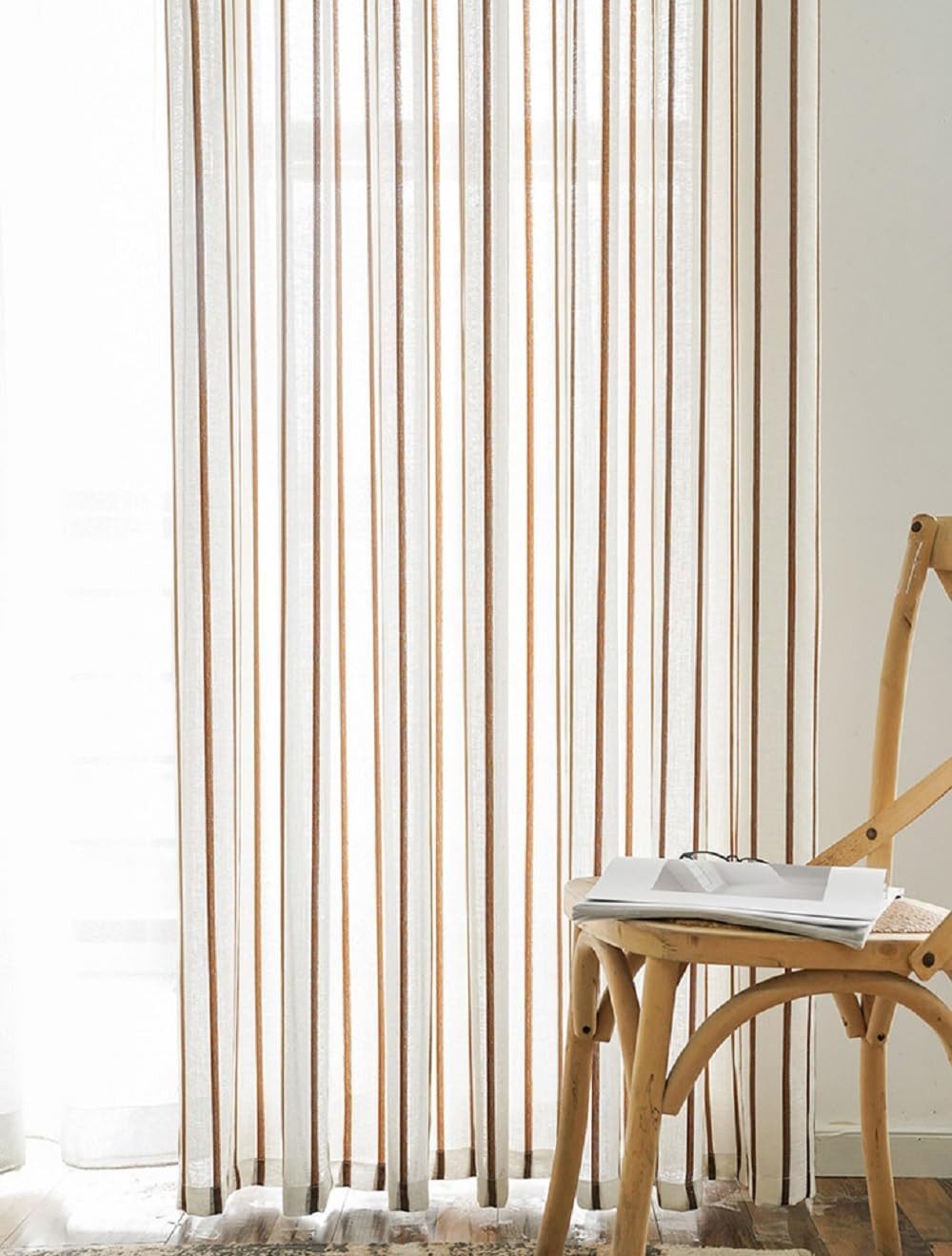 BYSURE Gardine (1 St), Ösen, halbtransparent, Gestreifte Vorhänge Landhauss günstig online kaufen