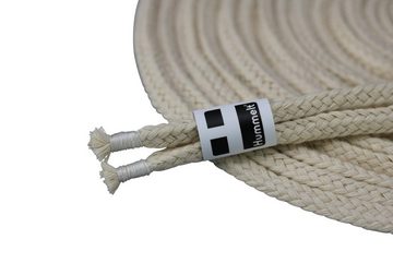Hummelt® Baumwollseil Seil (8mm Hohlgeflecht (ohne Kern), an jedem Ende ein handgemachten Takling), versch. Längen 3x5m, 3x10m; versch. Farben beige (Natur), schwarz