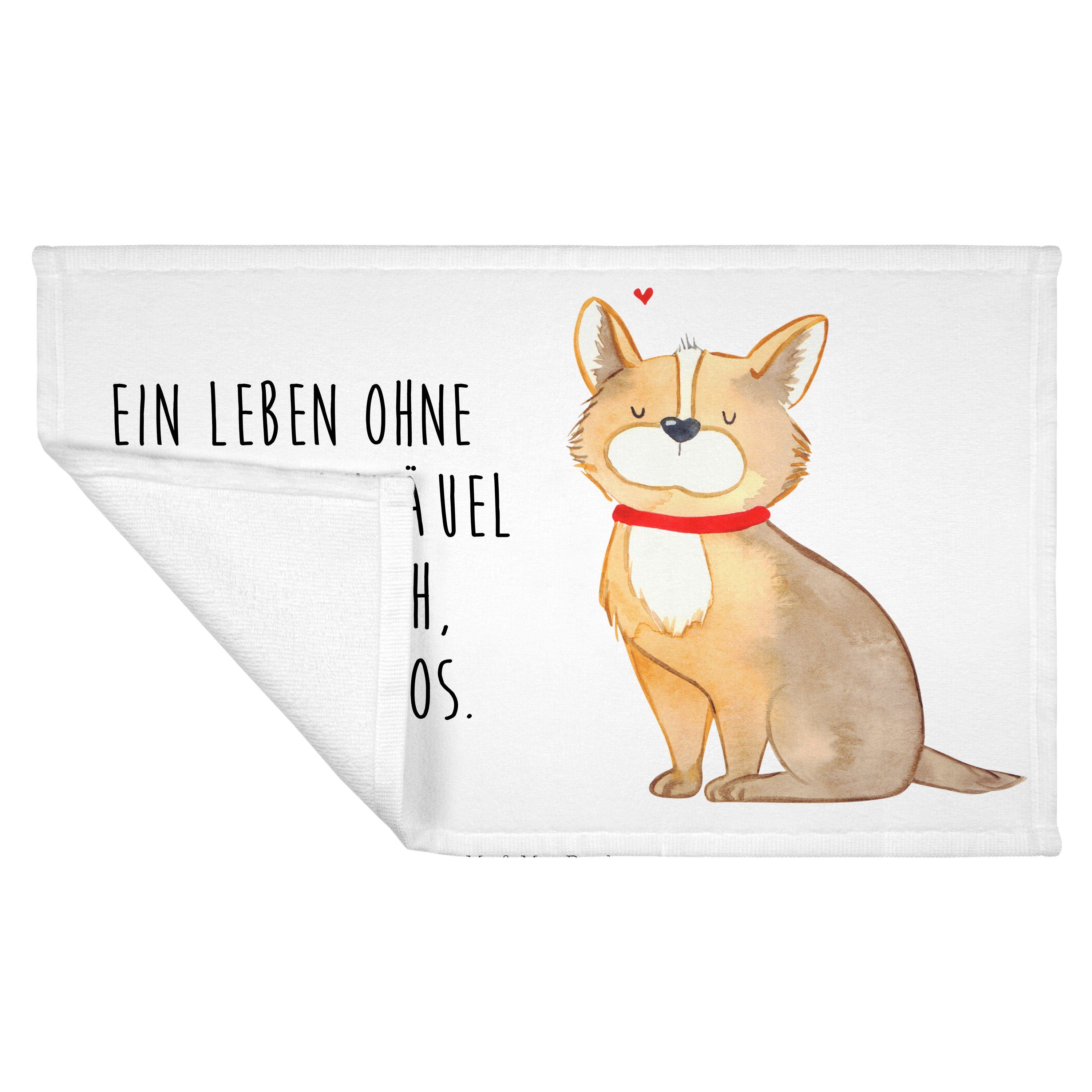 - Mrs. Mr. - Hundeglück Hundemama, Weiß Handtuch Sport & (1-St) Geschenk, Panda Frott, Liebe, Handtuch,