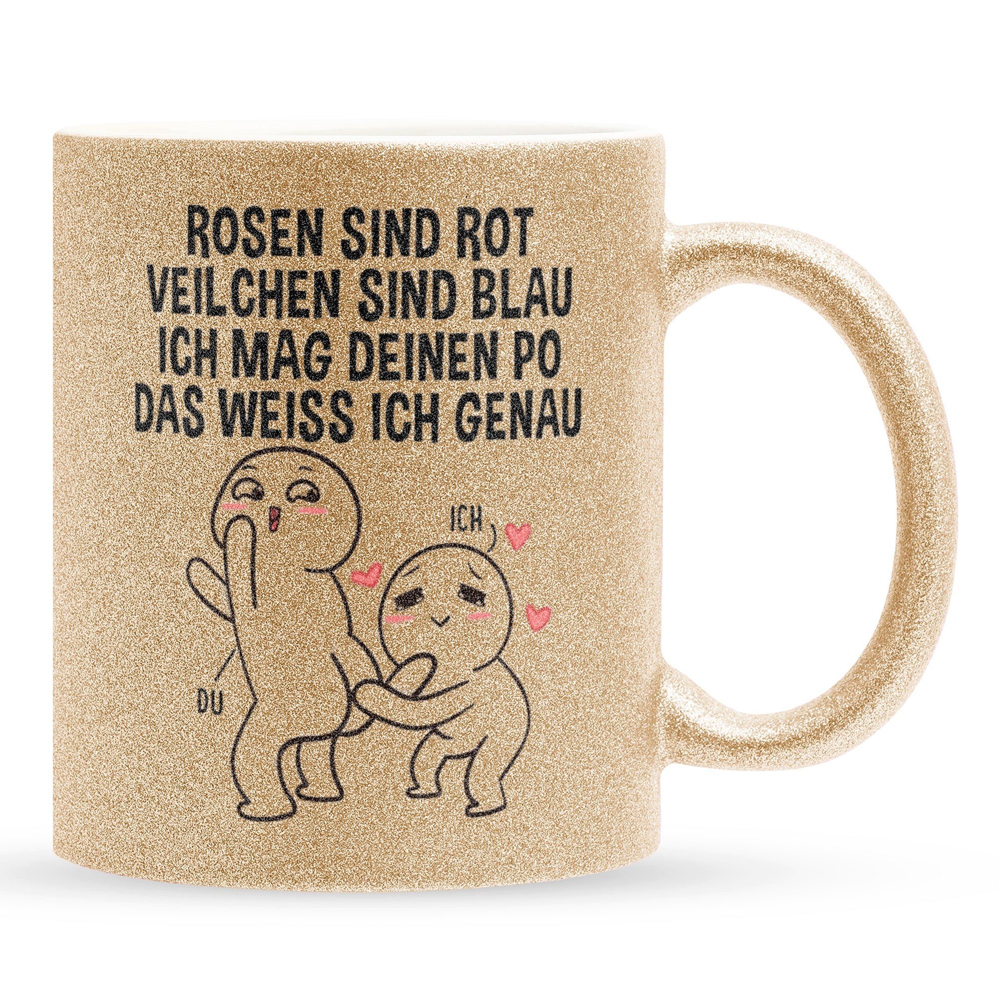 22Feels Tasse Jahrestag Geschenk Paar Hochzeitstag Valentinstag Ehefrau Freundin, Keramik, Glitzertasse, Made in Germany