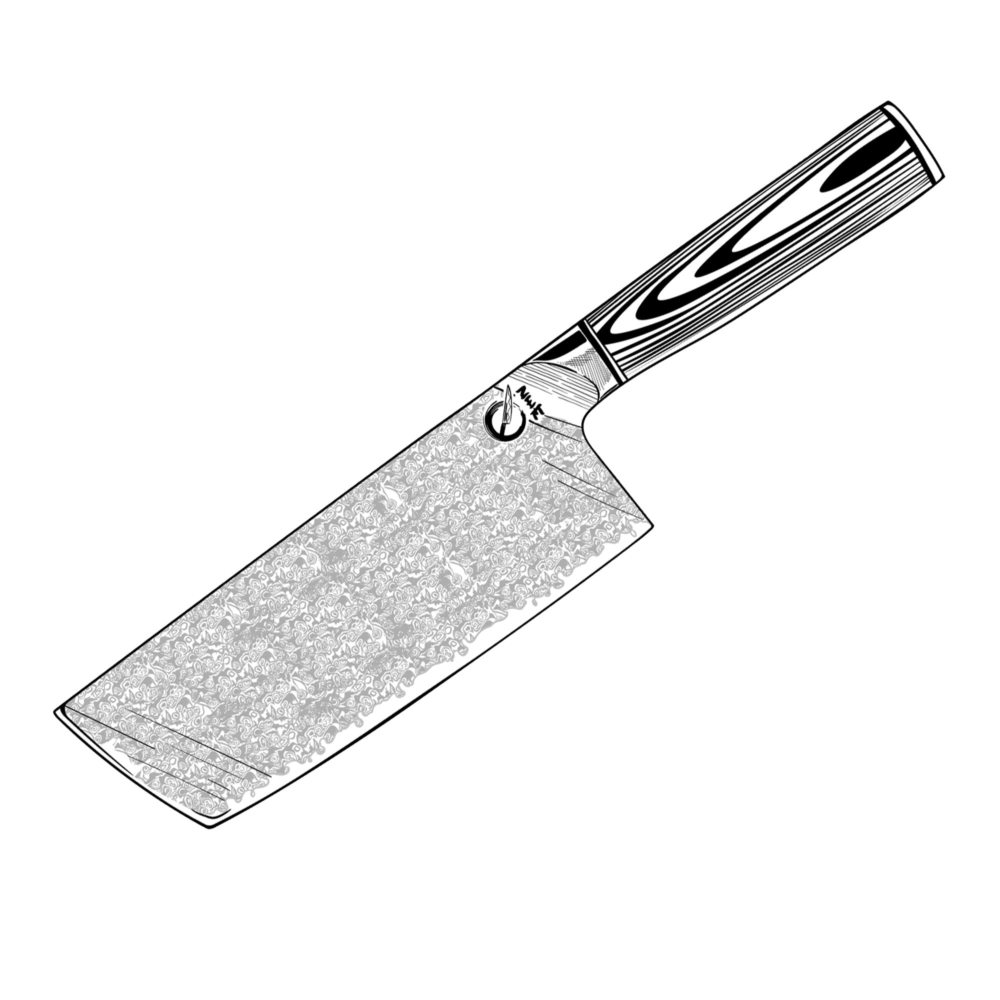 Küchenkompane Damastmesser ZEM, Hakku Ki Damastmesser