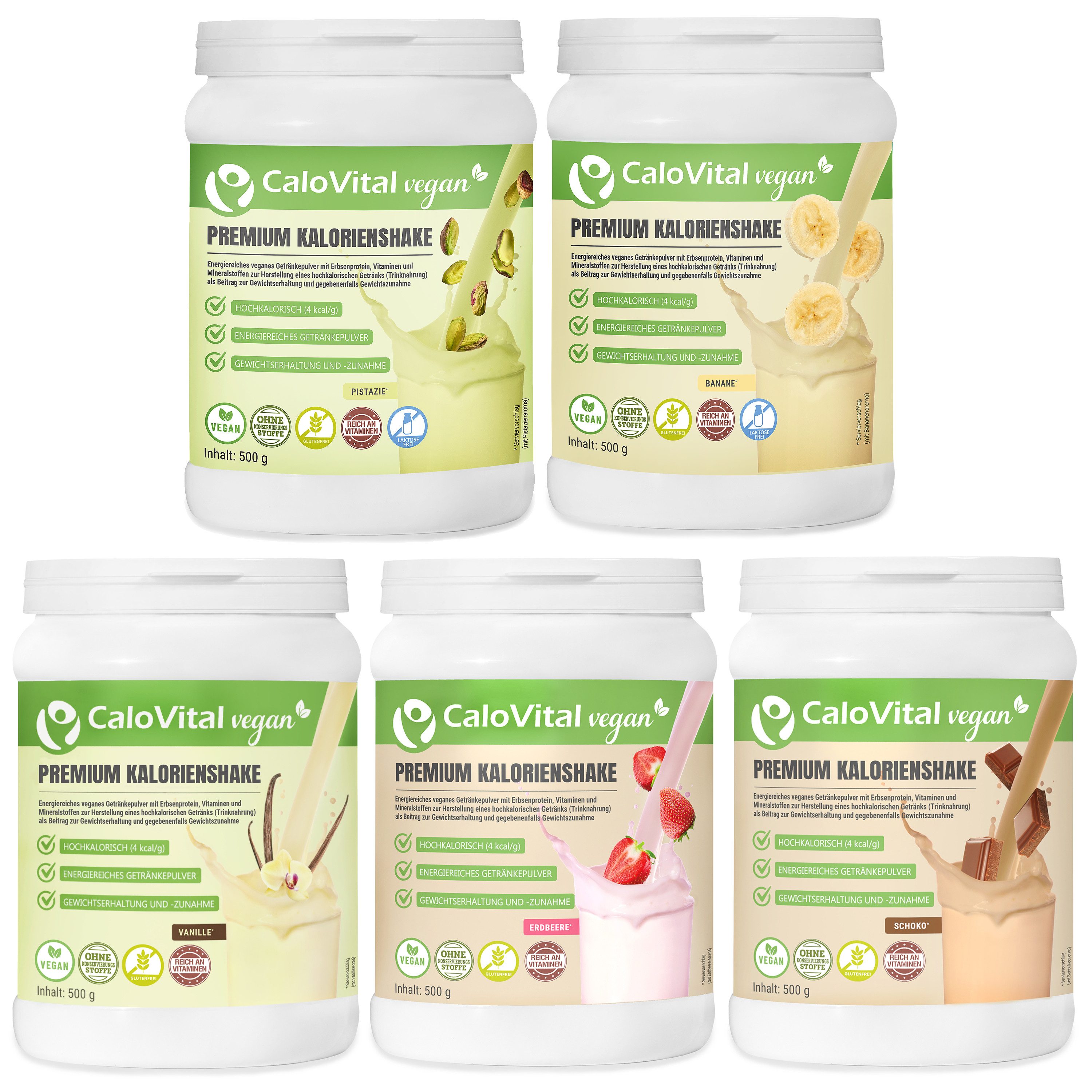 Zunehmen Hochkalorische Trinknahrung Vegane Kalorien CaloVital 500g Pulver