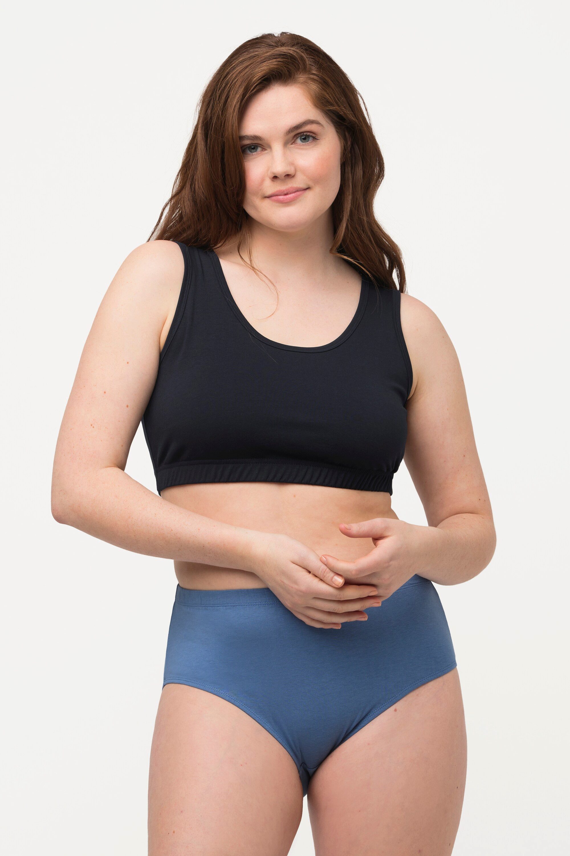 Ulla Popken Bügel-BH Bustier breite Träger Biobaumwolle günstig online kaufen