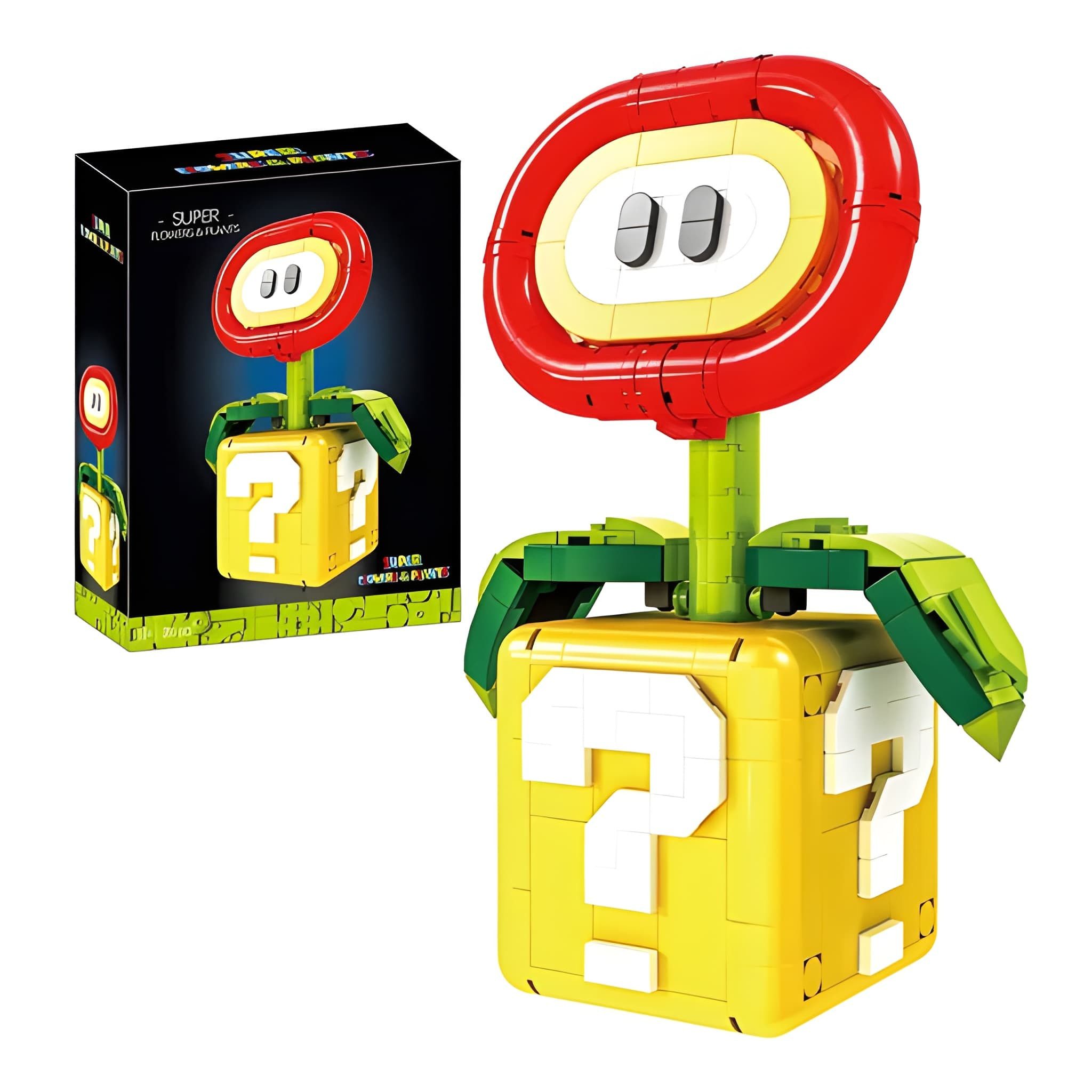 Athlix Klemmbausteine Mario Bausteine Piranha-Pflanze, Flamme, Stern Spielbausteine, 538 Teile, ikonisches Game Design, fördert Kreativität